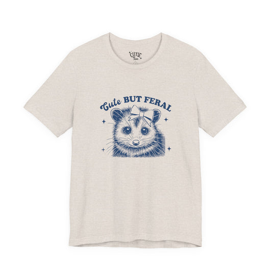 Cute But Feral Tee - Retro Possum
