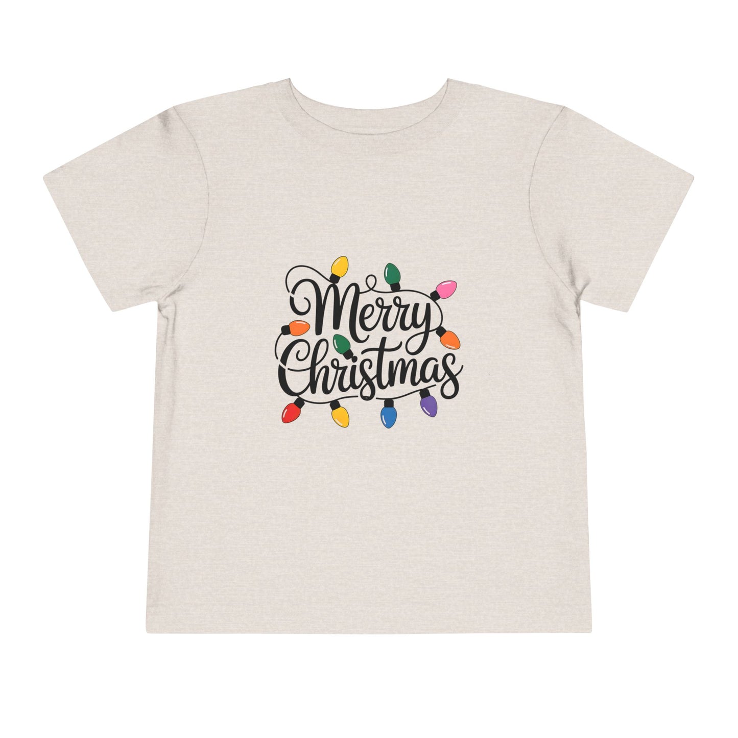 Merry Christmas Lights Toddler T-Shirt | Holiday Tee for Kids, Christmas Gift, Cute Children's Apparel, Infant Outfit, Festive Shirt