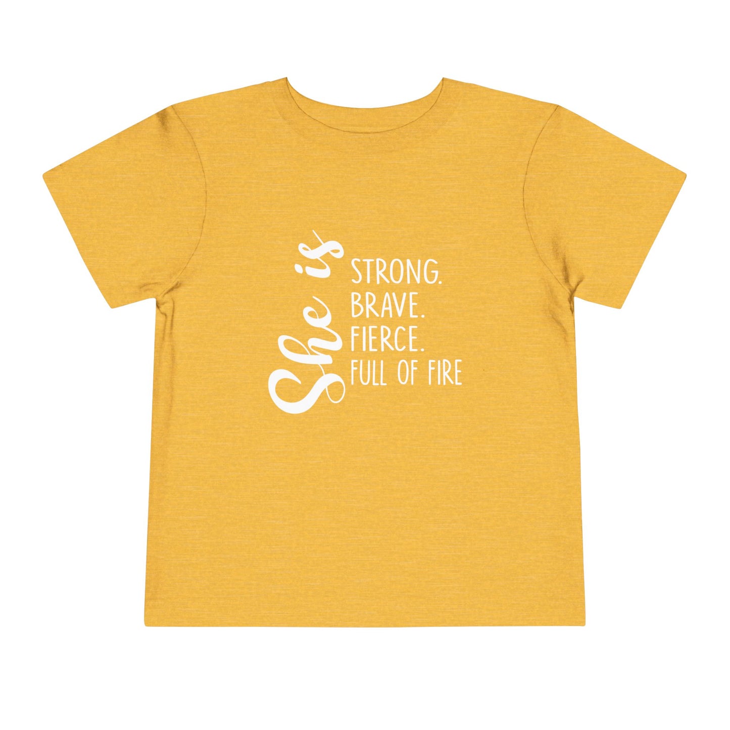 Empowering Toddler Tee - "She is Strong, Brave, Fierce, Full of Fire" - Perfect Gift for Little Warriors, Playdates, Birthdays, [...]