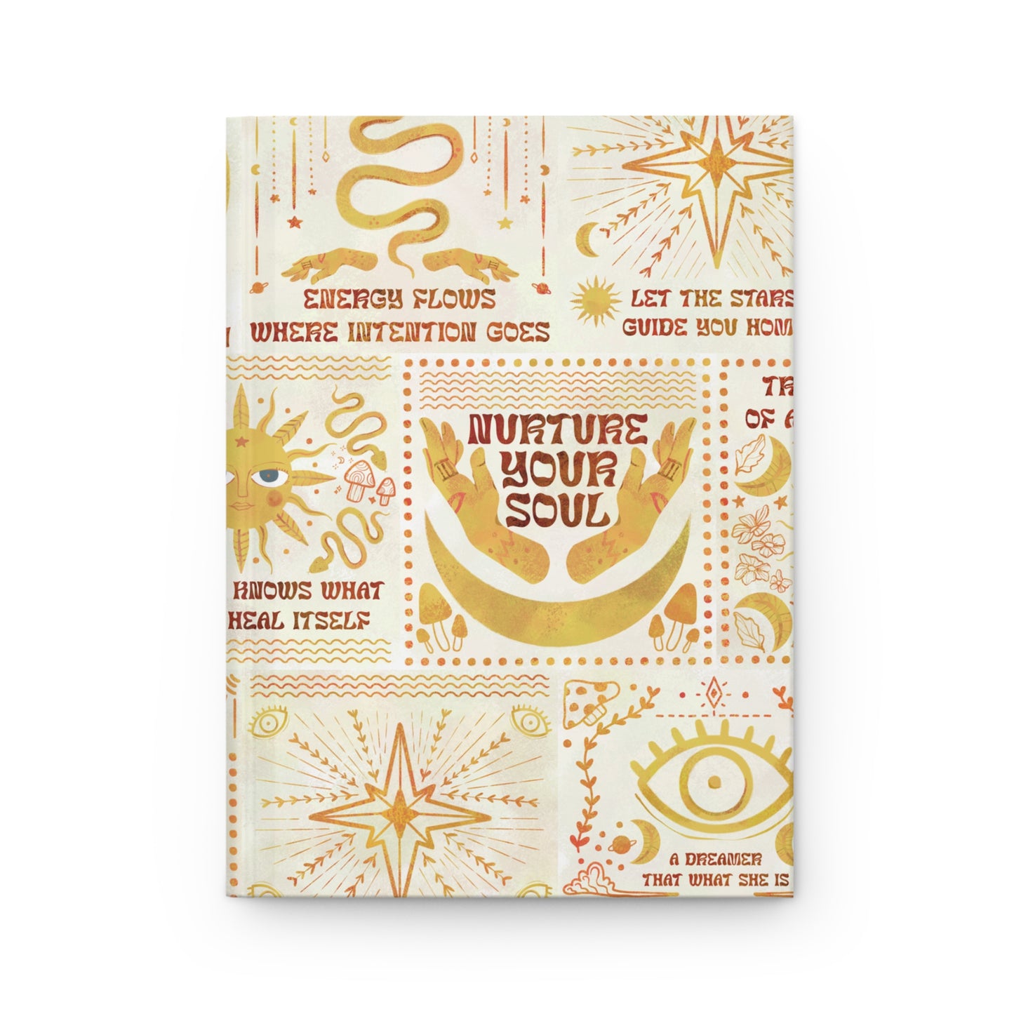 Nurture Your Soul Hardcover Journal — Sun & Moon Intuitive Gratitude Notebook