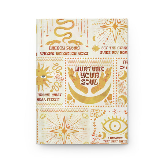 Nurture Your Soul Hardcover Journal — Sun & Moon Intuitive Gratitude Notebook