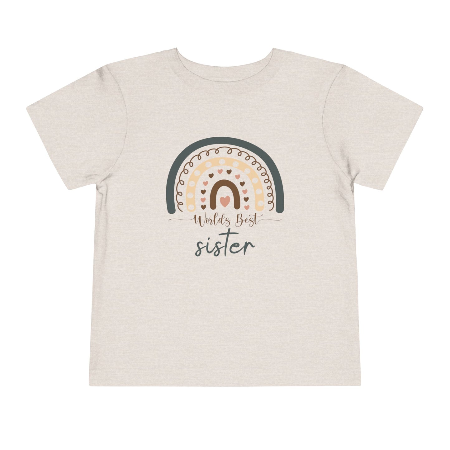 World's Best Sister Toddler Rainbow Tee - World's Best Sister, Cute Kids Shirt, Birthday Gift, Baby Shower, Sibling Love
