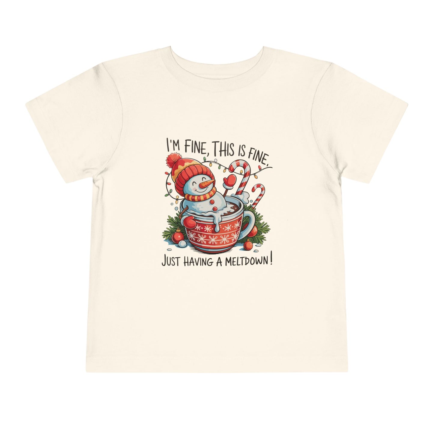 Holiday Meltdown Snowman Toddler Tee - Funny Christmas Stress Gift