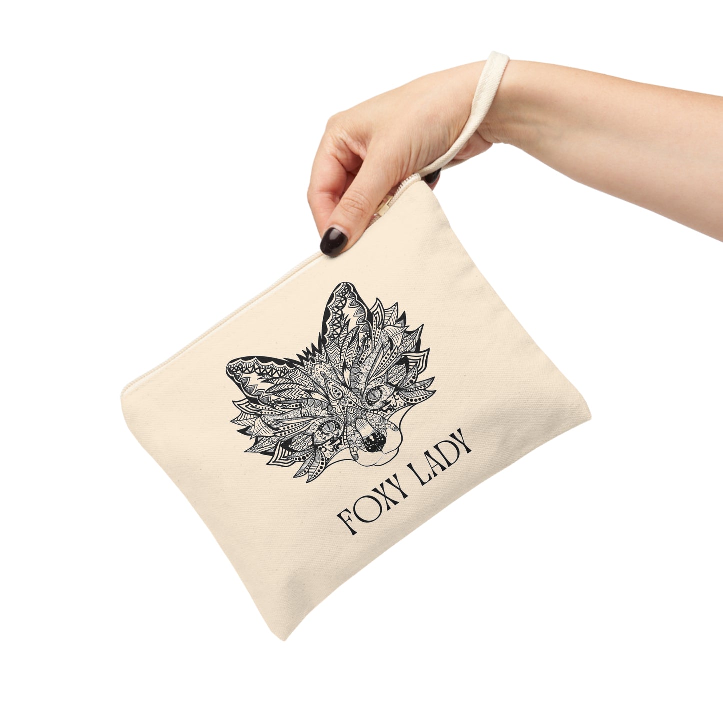 Foxy Lady Zipper Pouch - Stylish Storage for Makeup, Accessories, Gifts, Travel, Fox Lover, Animal Lover Gift, Wedding Favor