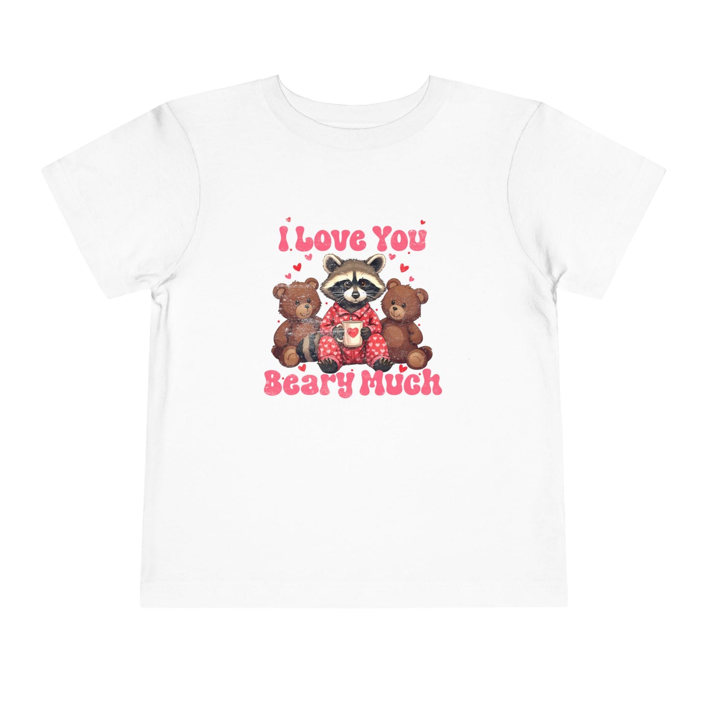I Love You Beary Much Toddler Tee -  Raccoon in Pajamas \