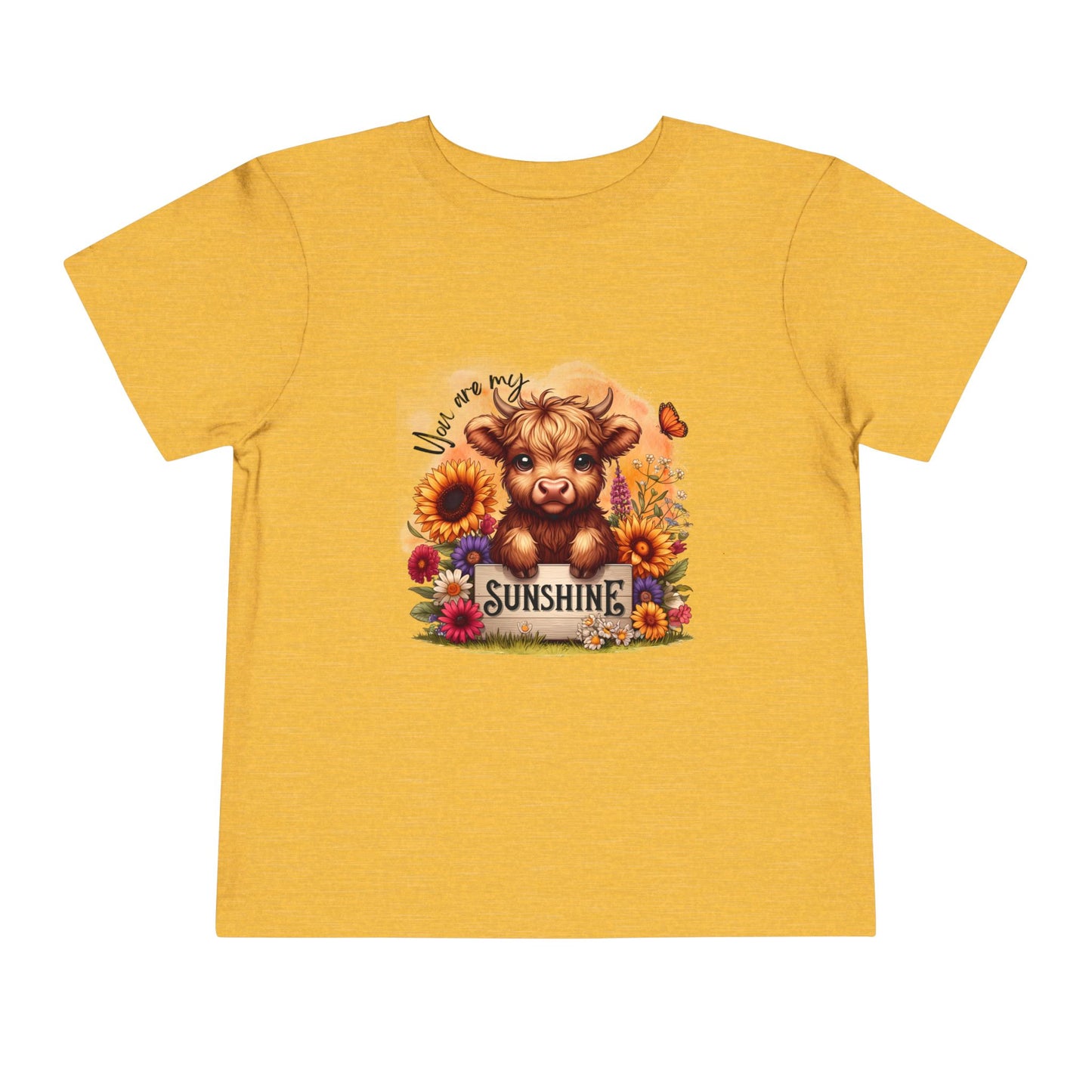 You Are My Sunshine Toddler Tee -  Baby Highland Cow Print