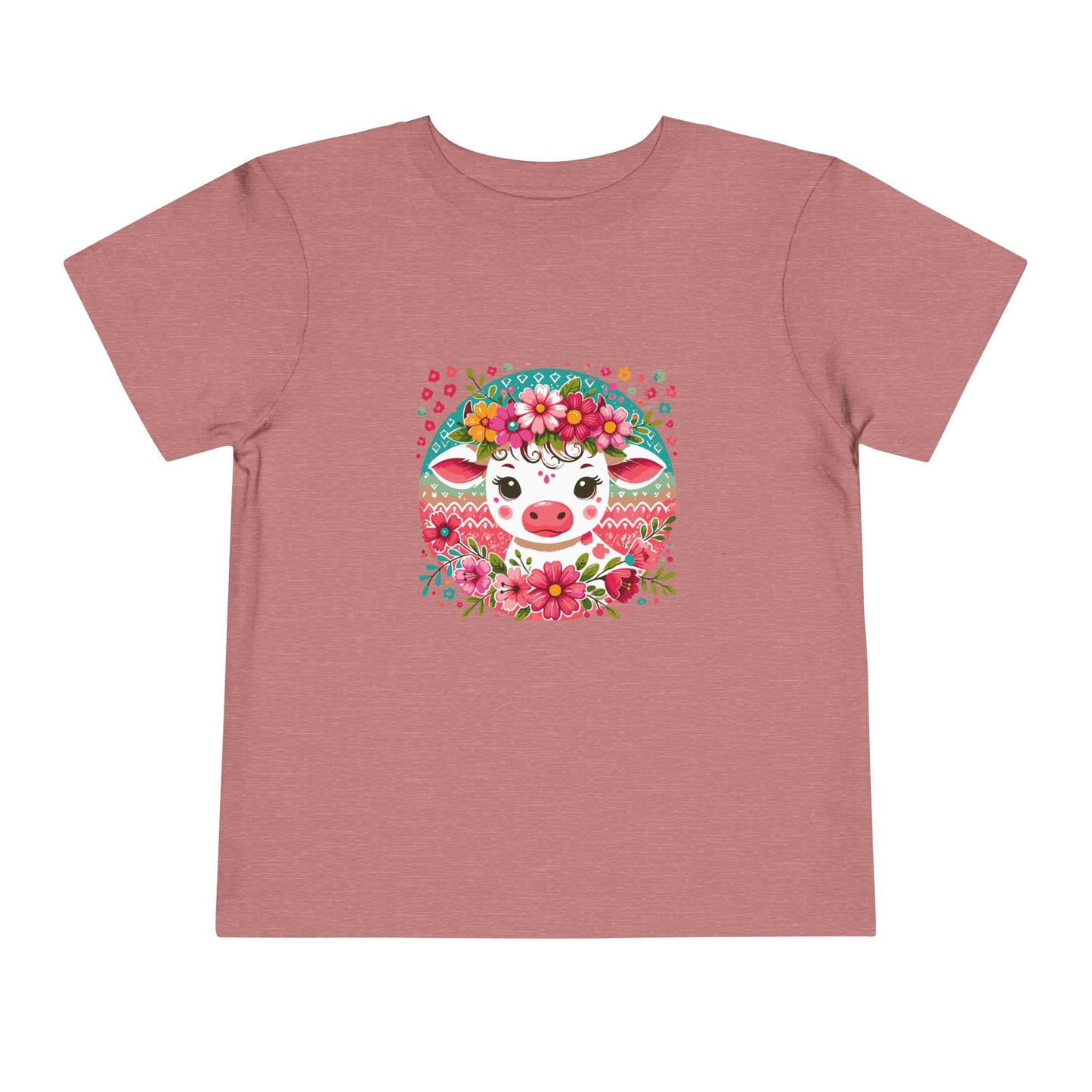 Floral Baby Cow Toddler Tee, Cute Kids Shirt, Spring Outfit, Baby Gift, Toddler Summer Shirt, Fun Animal Tee, Adorable Children's Apparel