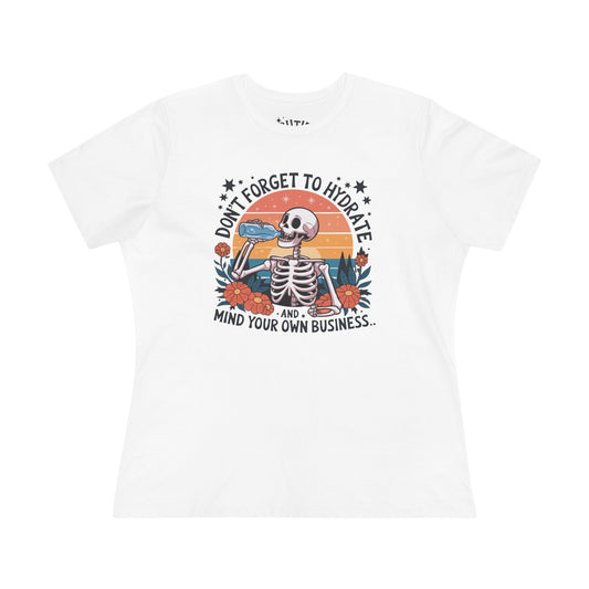 Skeleton Hydration Women's Tee - Funny Graphic Retro Boho Shirt
