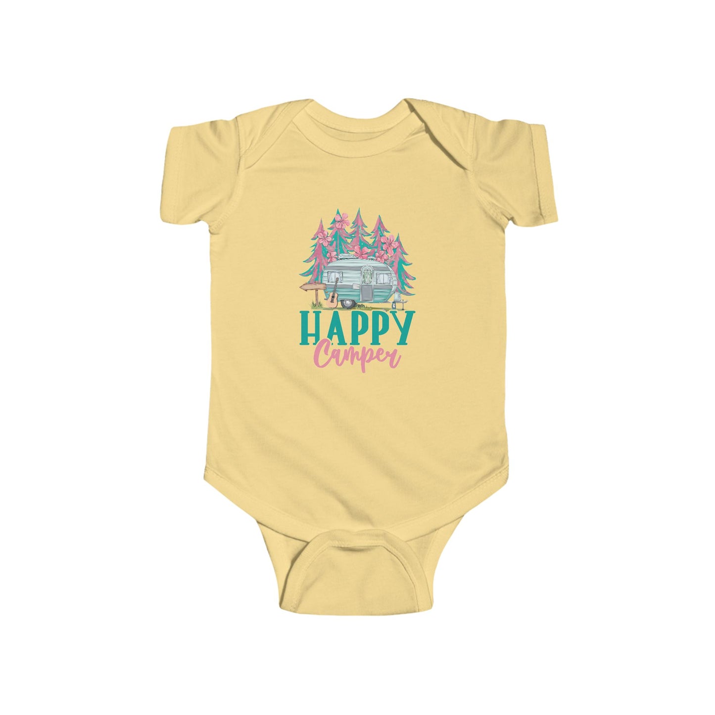 Happy Camper Infant Bodysuit, Baby Shower Gift, Camping Outfit, Newborn Apparel, Cute Baby Clothes, First Camping Trip