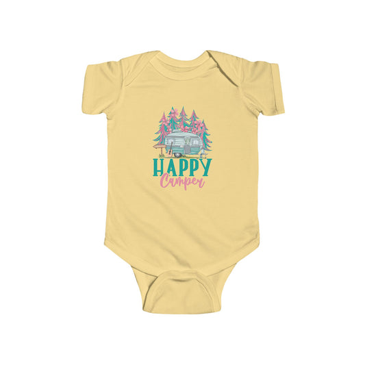 Happy Camper Infant Bodysuit, Baby Shower Gift, Camping Outfit, Newborn Apparel, Cute Baby Clothes, First Camping Trip