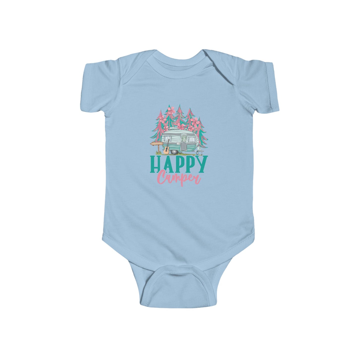 Happy Camper Infant Bodysuit, Baby Shower Gift, Camping Outfit, Newborn Apparel, Cute Baby Clothes, First Camping Trip