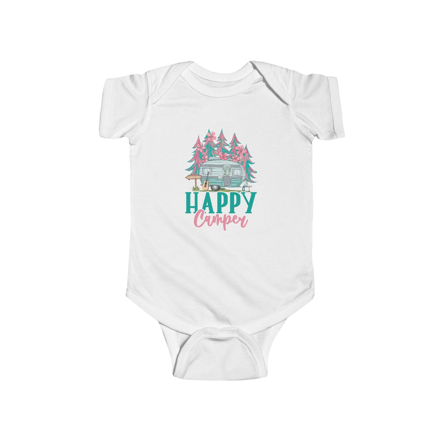 Happy Camper Infant Bodysuit, Baby Shower Gift, Camping Outfit, Newborn Apparel, Cute Baby Clothes, First Camping Trip