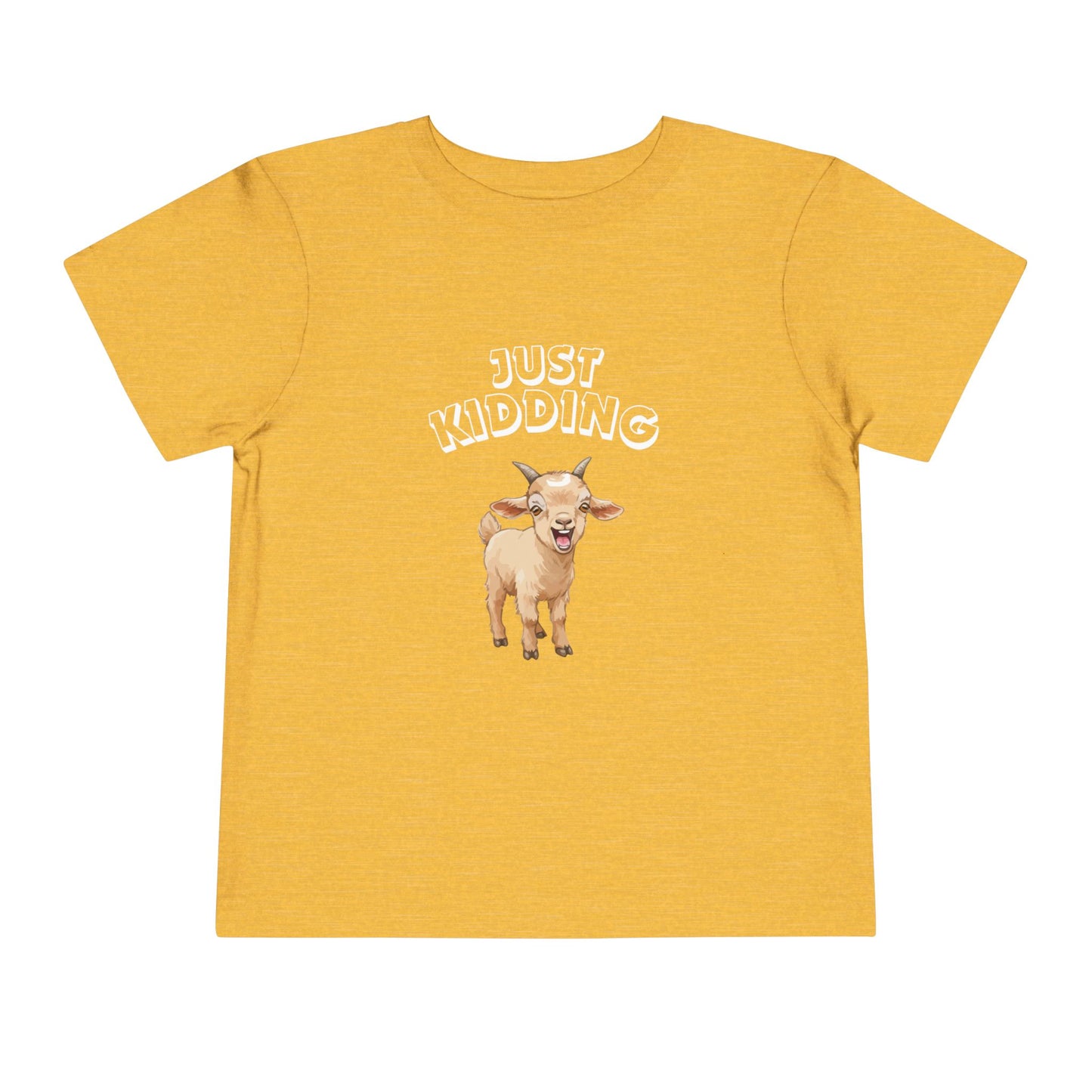 Just Kidding Baby Goat Pun Toddler Shirt with 25% of Proceeds to Goatlandia Farm Animal Sanctuary
