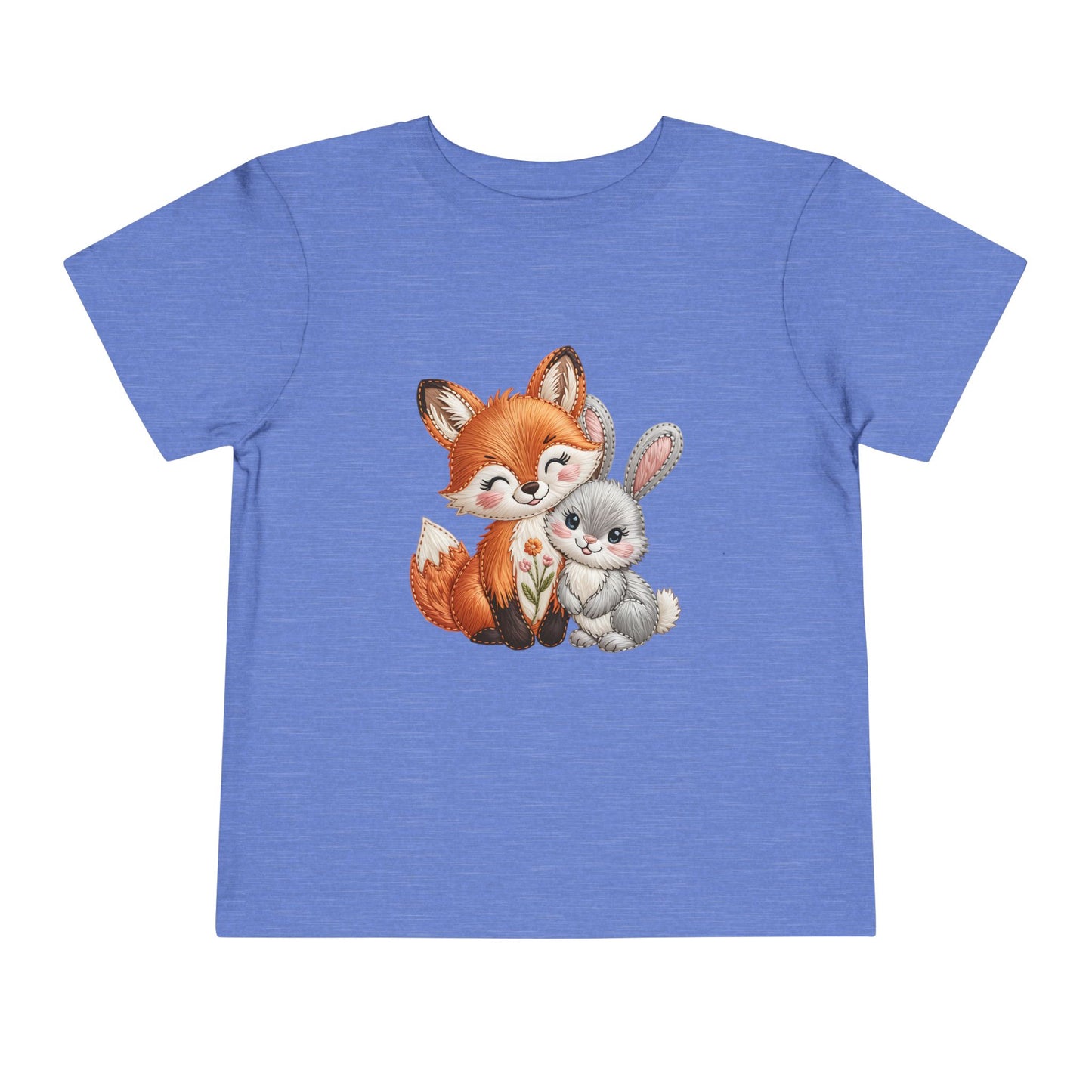 Animal Friends Toddler Tee, Kids Short Sleeve Shirt, Baby Shower Gift, Toddler Apparel, Fox and Bunny Design