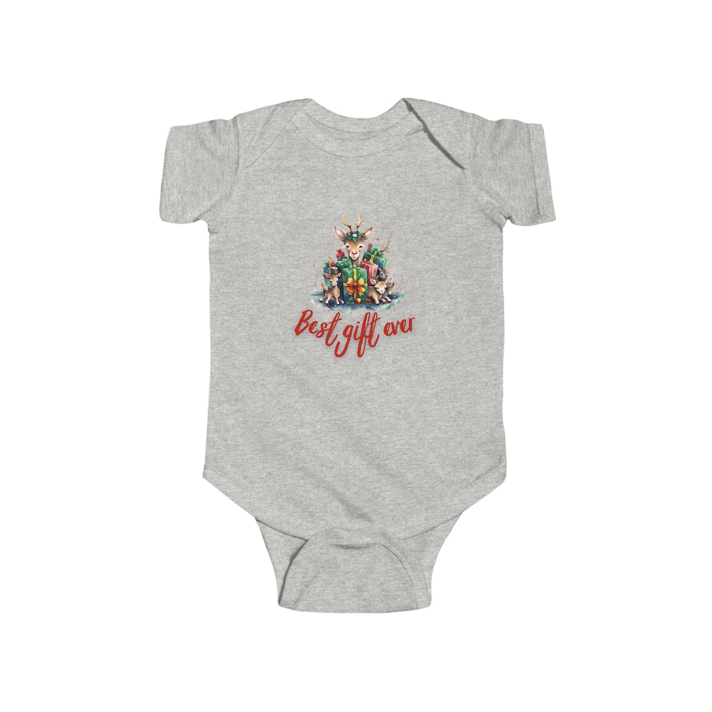 Best Gift Ever Baby Onesie, Reindeer Christmas Gift Infant Bodysuit |  Newborn Holiday Outfit, Cute Baby Shower Gift, First Christmas Apparel
