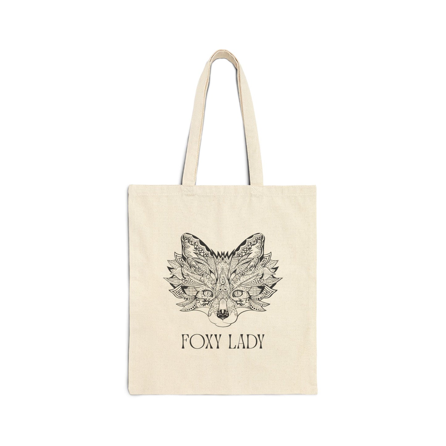 Foxy Lady Canvas Tote Bag - Strong Woman Fox Design Eco-Friendly