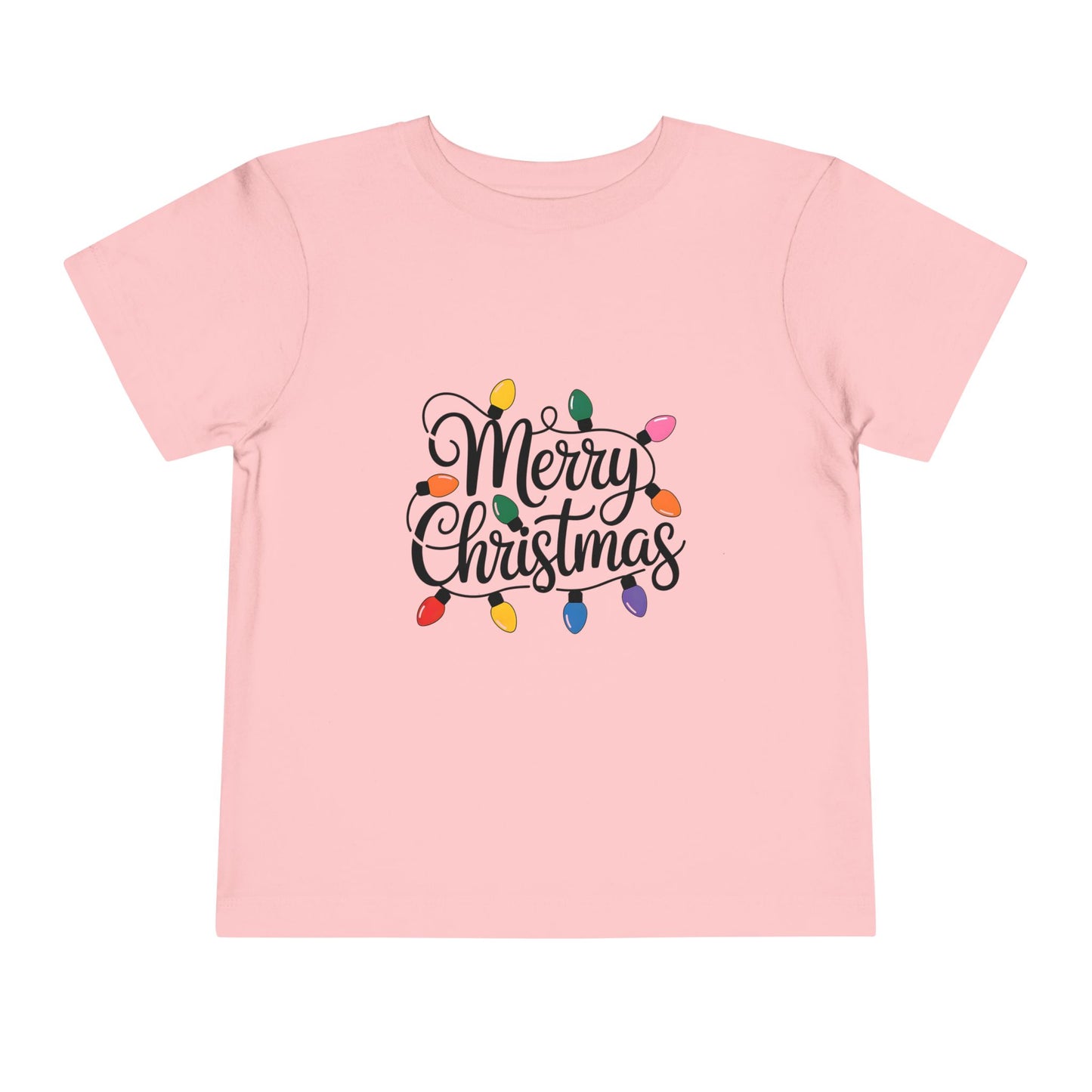 Merry Christmas Lights Toddler T-Shirt | Holiday Tee for Kids, Christmas Gift, Cute Children's Apparel, Infant Outfit, Festive Shirt