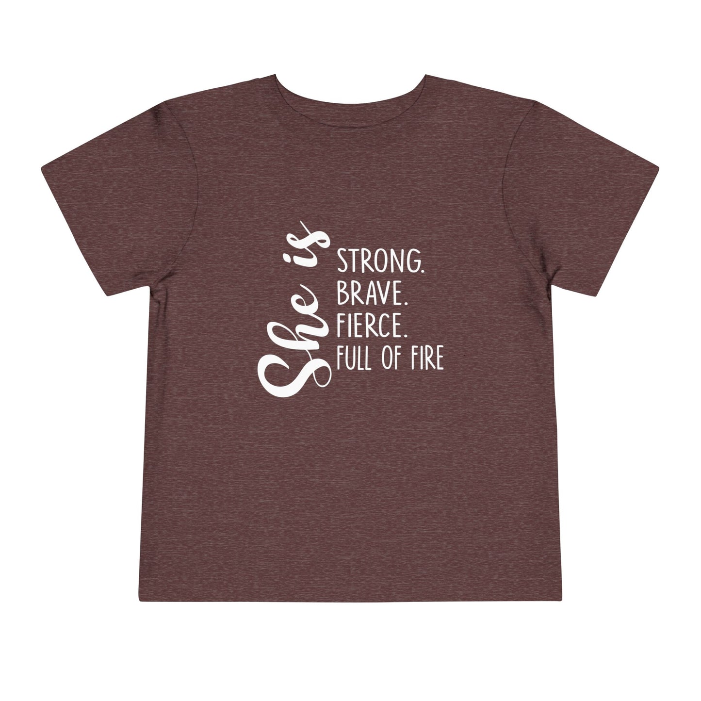 Empowering Toddler Tee - "She is Strong, Brave, Fierce, Full of Fire" - Perfect Gift for Little Warriors, Playdates, Birthdays, [...]
