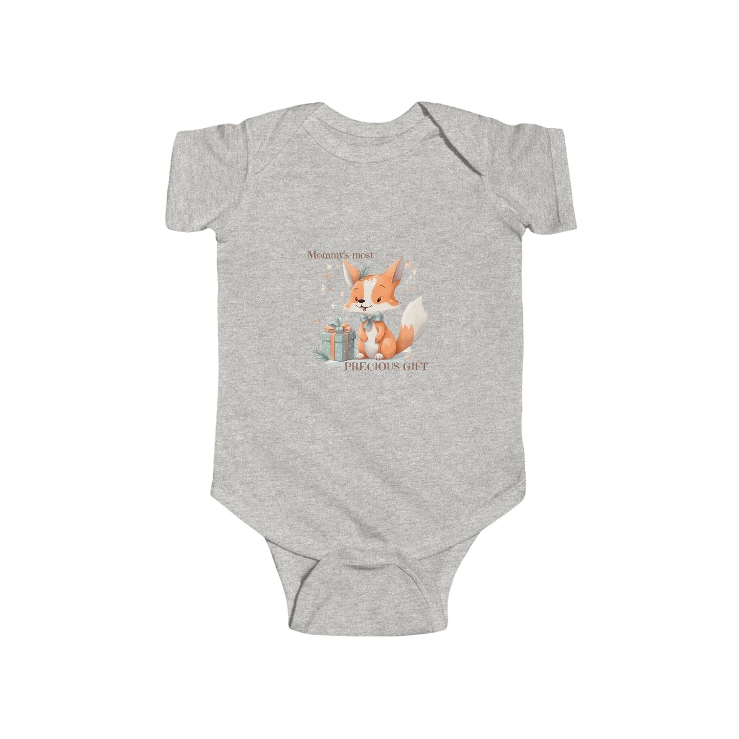 Mommy's Most Precious Gift Adorable Baby Bodysuit with Cute Fox Design, Perfect for Newborn Gifts, Baby Showers, Infant Apparel, Toddler Clothes, Cute Animal Onesie