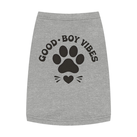 Good Boy Vibes Pet Tank Top, Cute Dog Shirt, Pet Apparel, Dog Lover Gift, Summer Pet Fashion, Gifts for Pet Owners