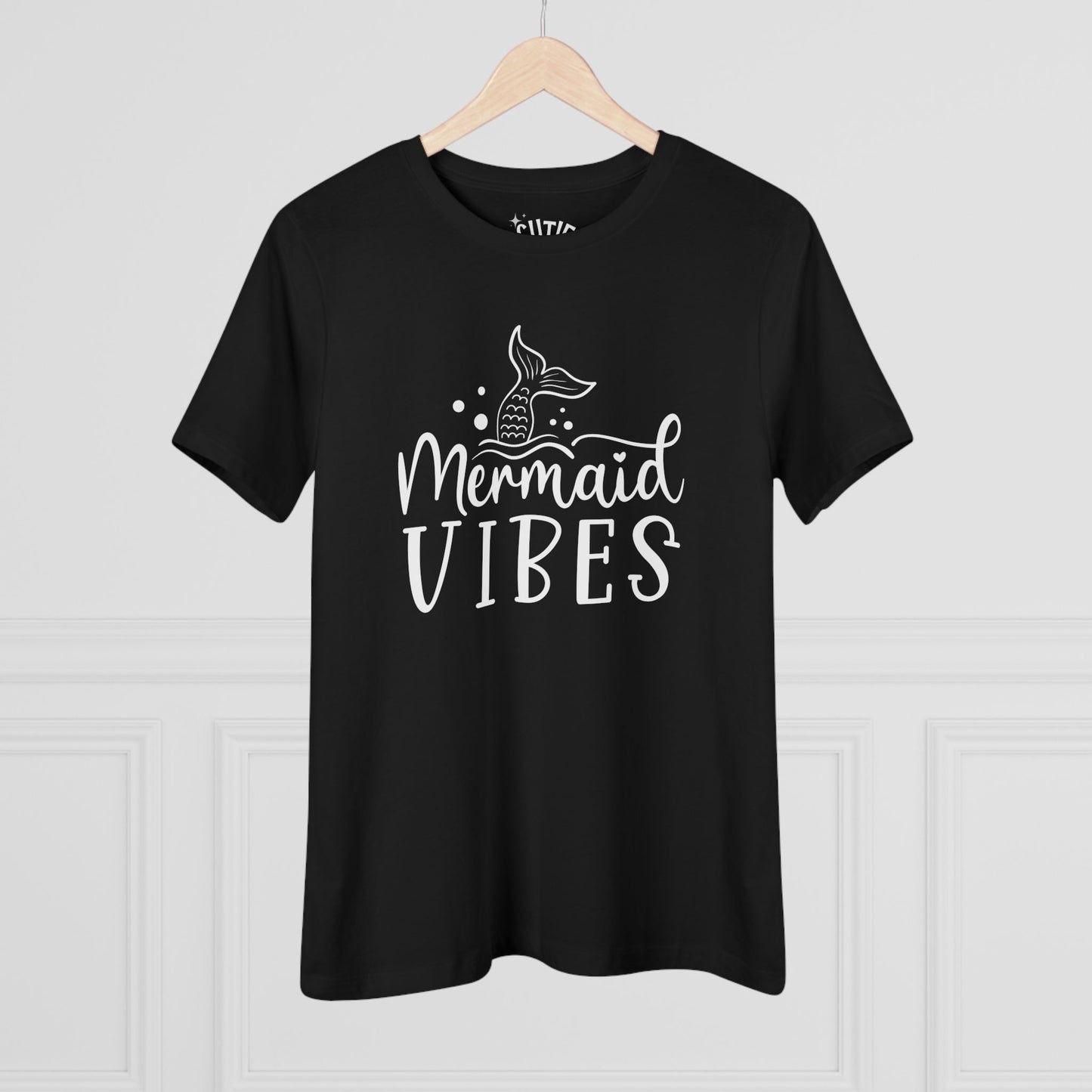 Mermaid Vibes Women's Cotton Tee, Summer Fashion, Beachwear, Gift for Her, Casual Wear, Ocean Lover Shirt
