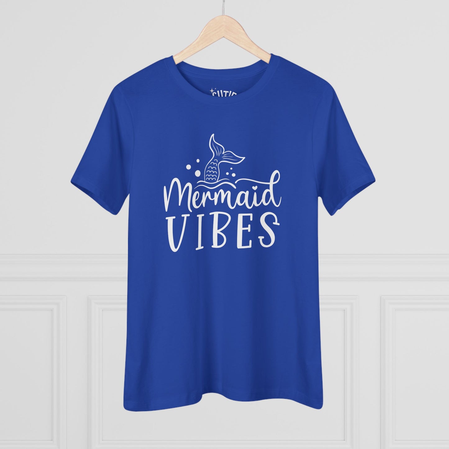 Mermaid Vibes Women's Cotton Tee, Summer Fashion, Beachwear, Gift for Her, Casual Wear, Ocean Lover Shirt