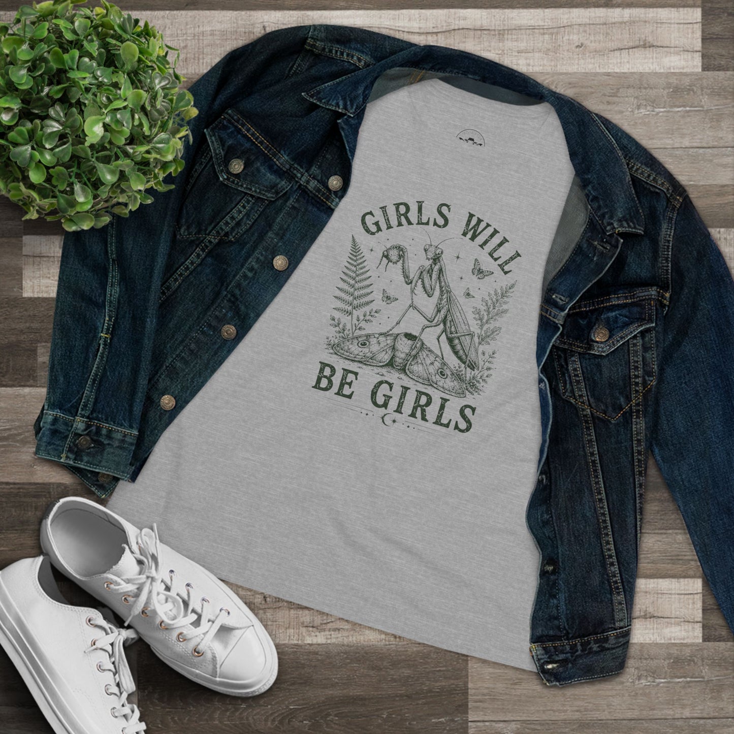 Girls Will Be Girls Praying Mantis Cotton Tee