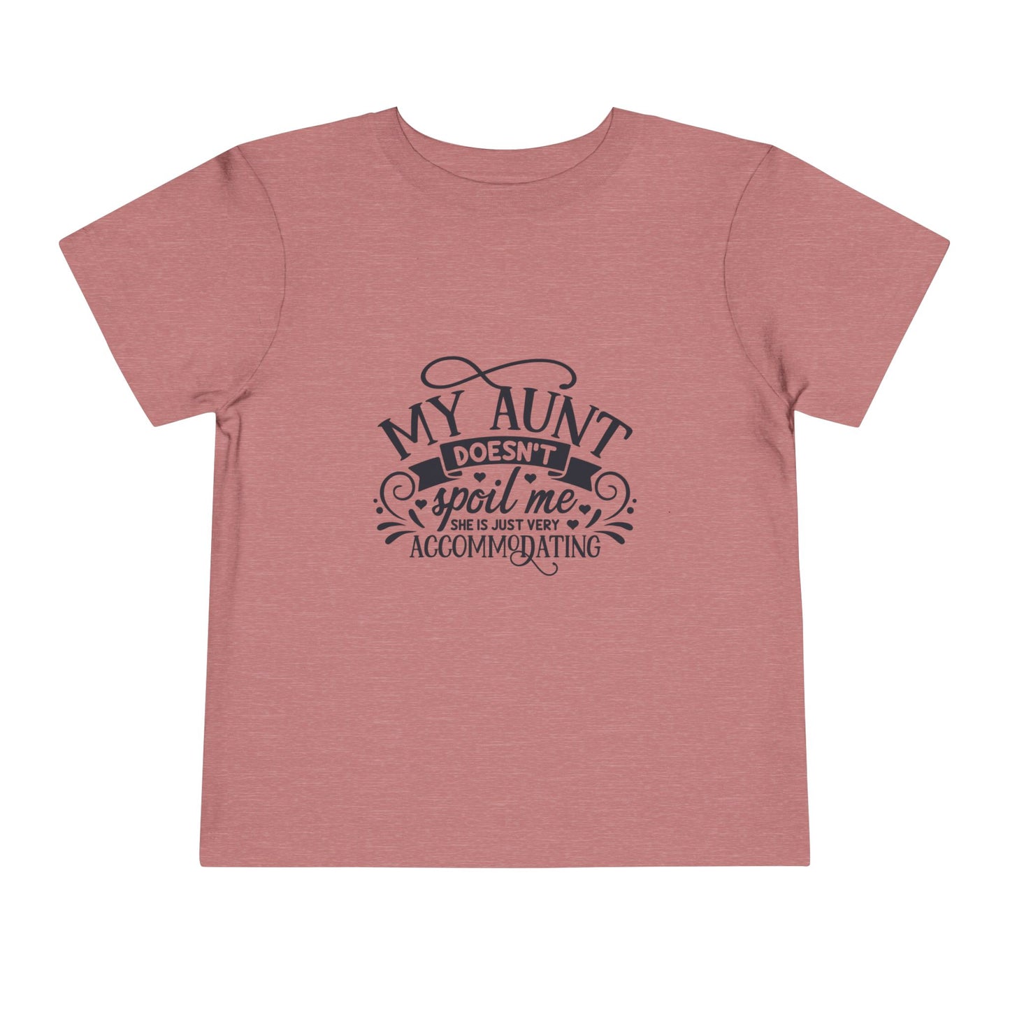 "My Aunt Doesn't Spoil Me" Lucky Toddler Short Sleeve Tee, Fun Gift for Kids, Birthday, Family Gatherings, Cute Casual Wear, Auntie Gift
