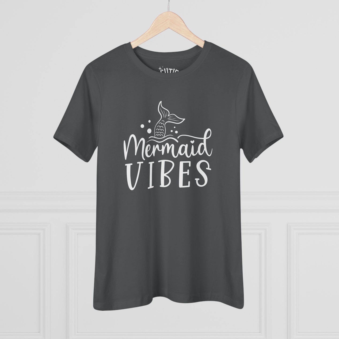 Mermaid Vibes Women's Cotton Tee, Summer Fashion, Beachwear, Gift for Her, Casual Wear, Ocean Lover Shirt