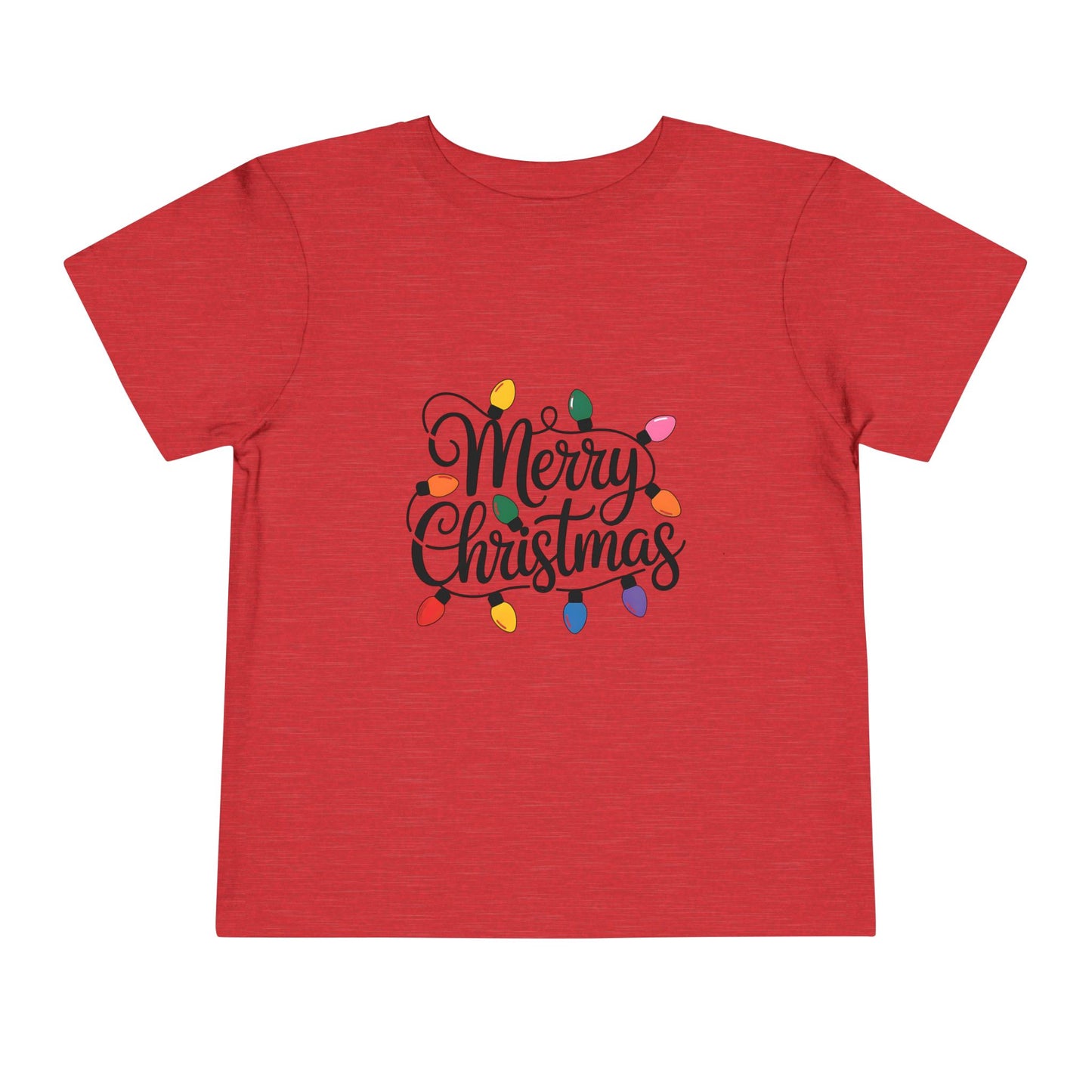 Merry Christmas Lights Toddler T-Shirt | Holiday Tee for Kids, Christmas Gift, Cute Children's Apparel, Infant Outfit, Festive Shirt