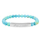 Engraved Natural Stone Stretch Bar Bracelet — "I am Grateful"
