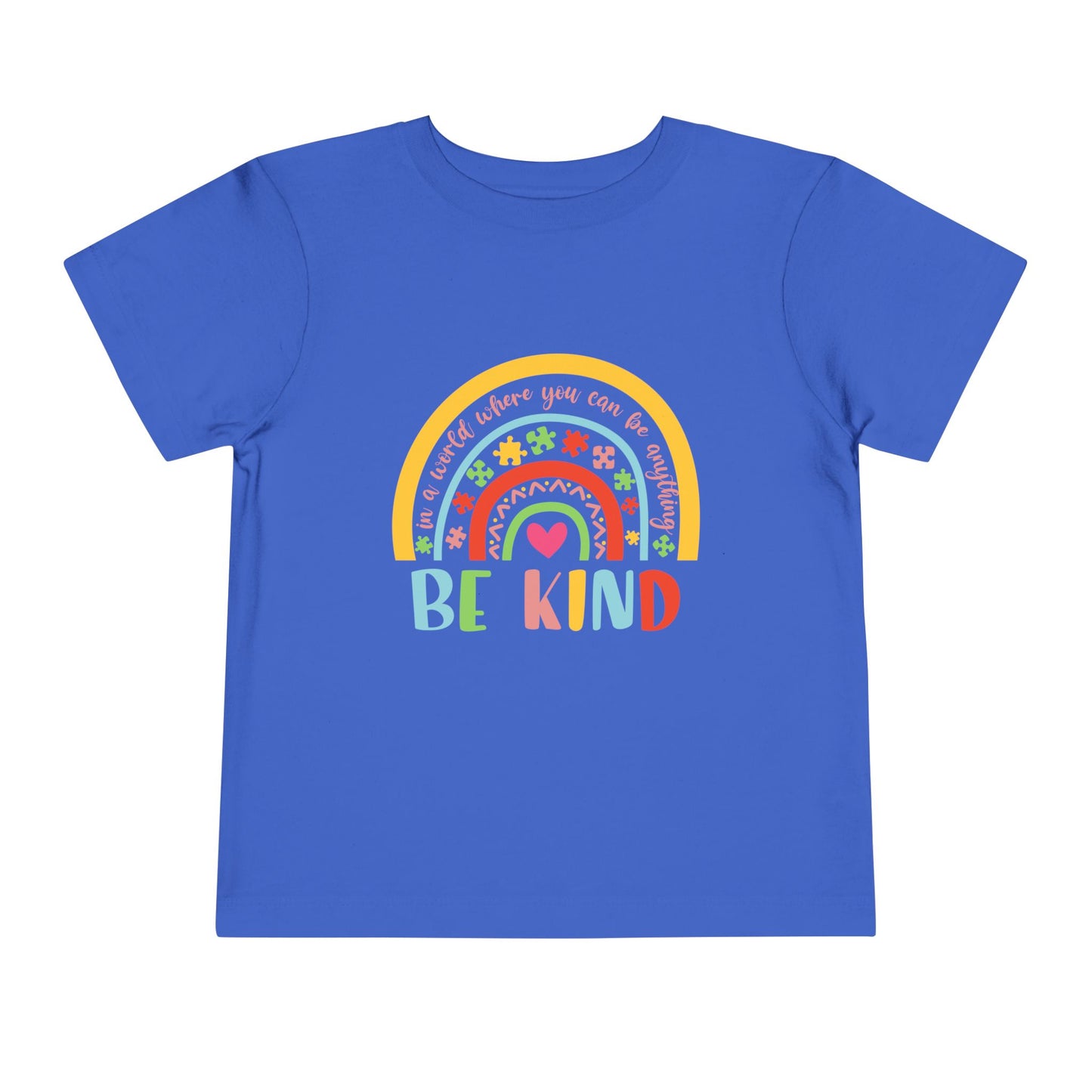 Be Kind Toddler Short Sleeve Tee - "Be Kind" Rainbow Tee, Fun Gift for Kids, Everyday Wear, Positive Vibes, Birthday Gift, Playdate Outfit