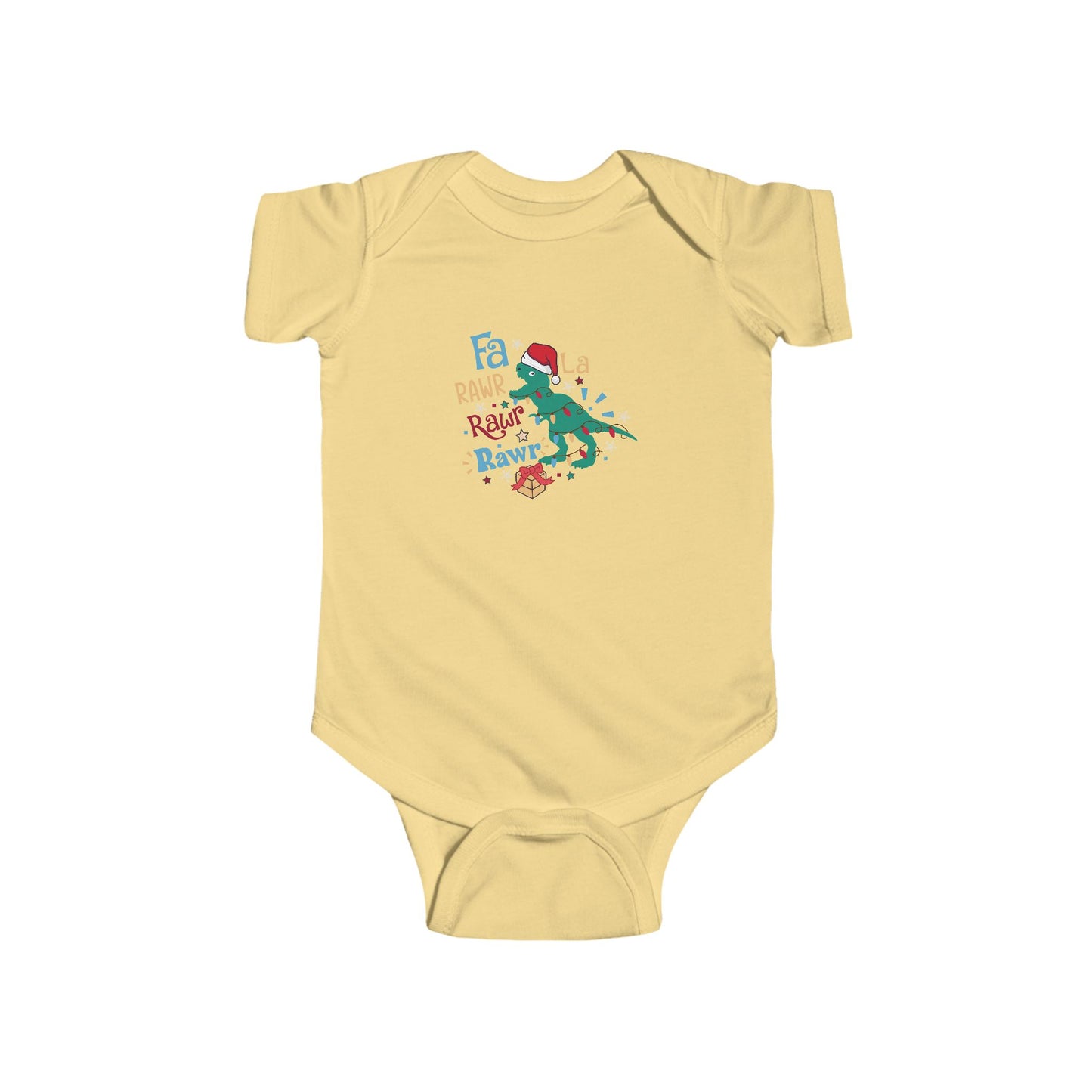 Dinosaur Christmas Bodysuit, Baby Onesie, Holiday Outfit, Christmas Gift, Cute Infant Clothing