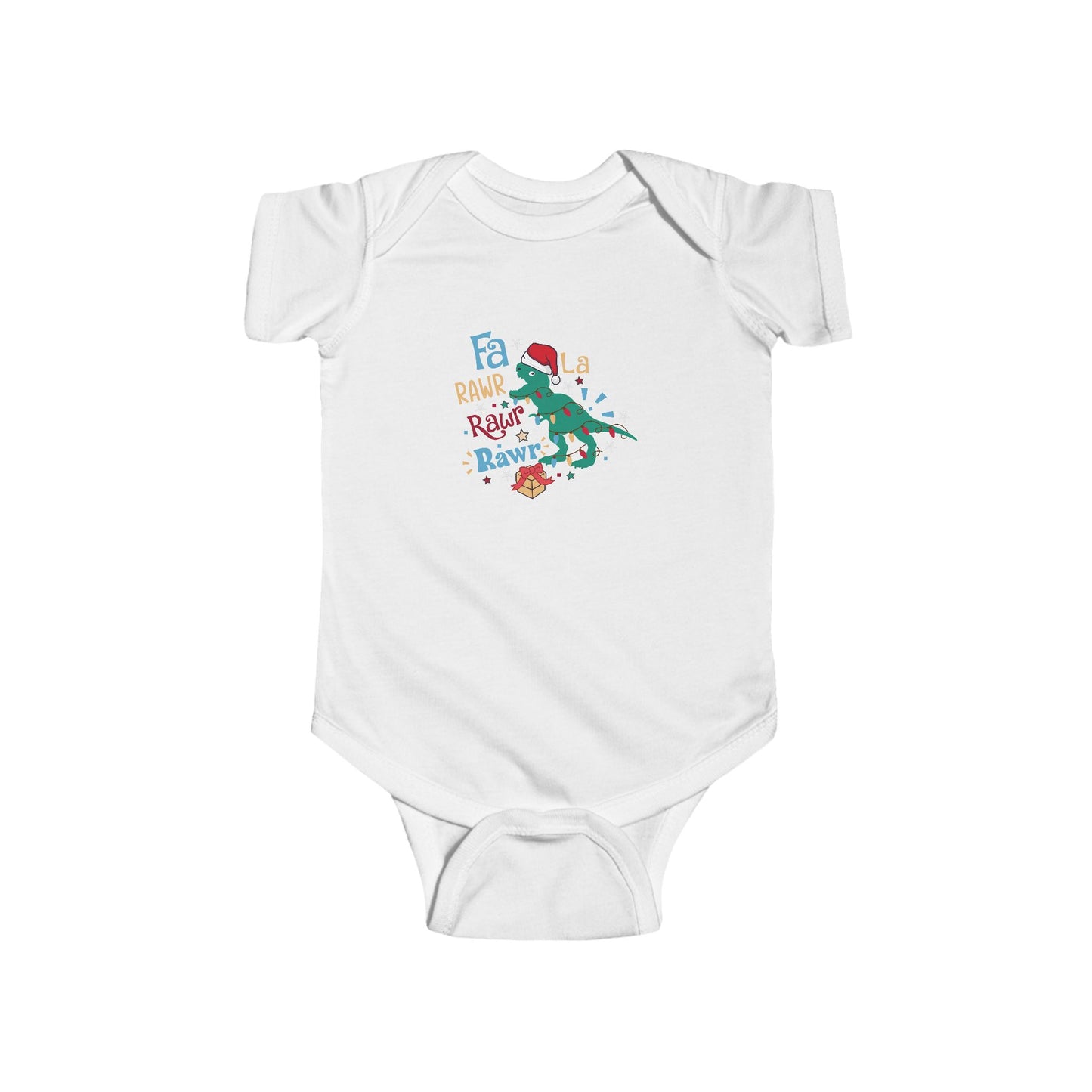 Dinosaur Christmas Bodysuit, Baby Onesie, Holiday Outfit, Christmas Gift, Cute Infant Clothing