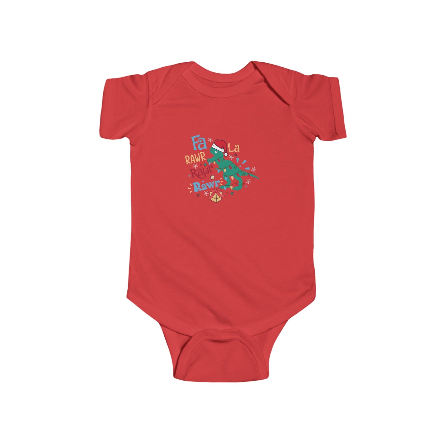 Dinosaur Christmas Bodysuit, Baby Onesie, Holiday Outfit, Christmas Gift, Cute Infant Clothing