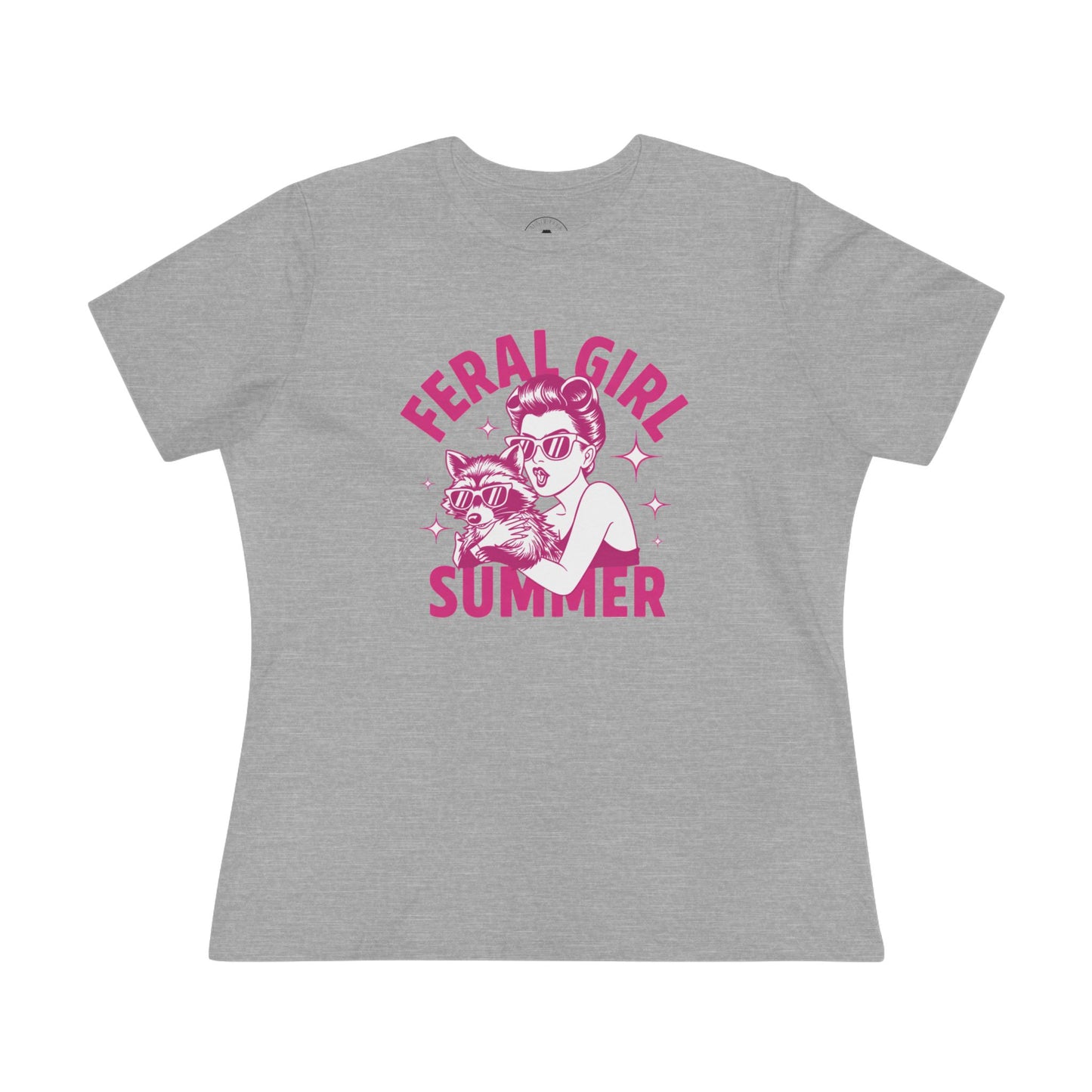 Feral Girl Summer Raccoon Tee – Hot Pink Vintage
