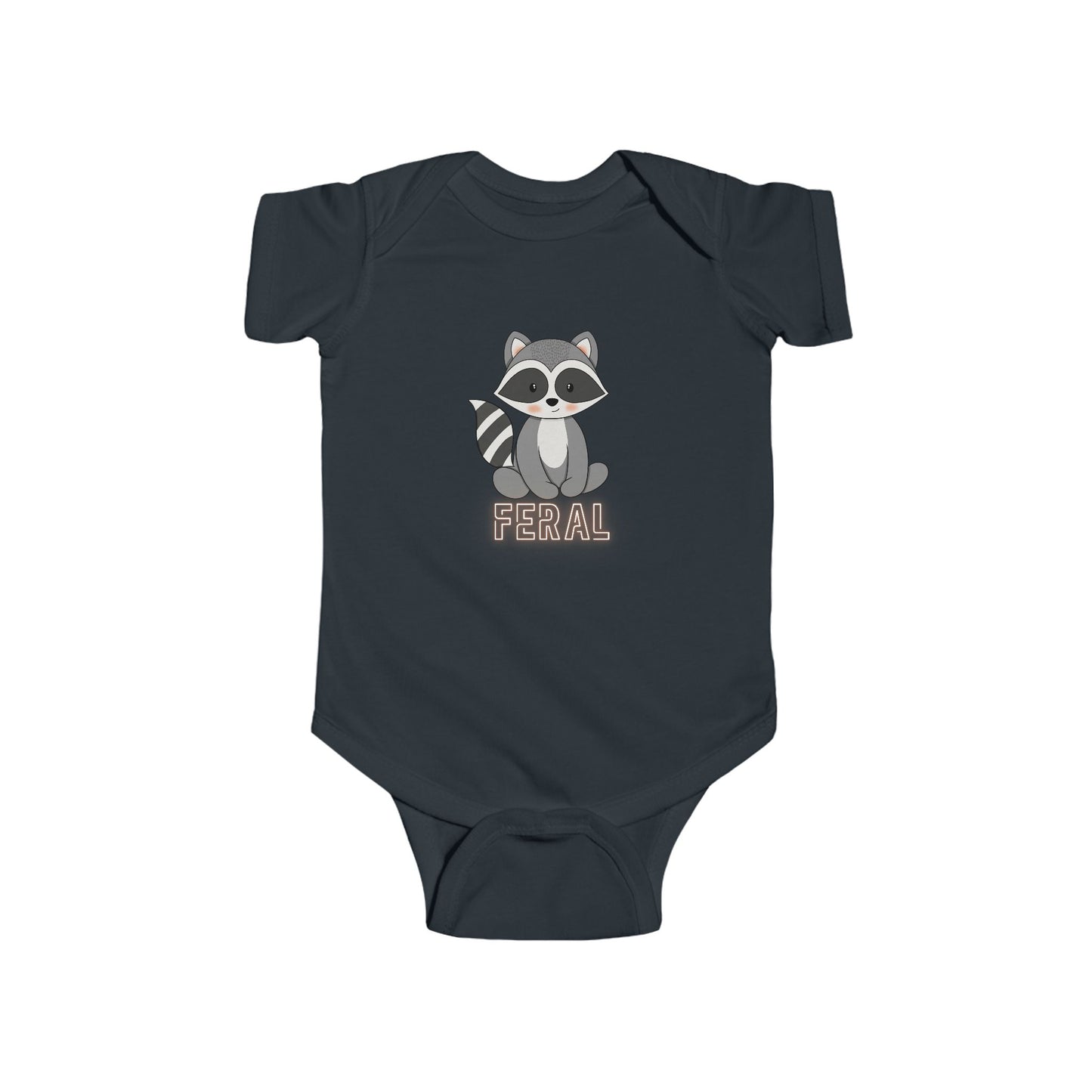 Feral Baby Raccoon Wild Child Onesie by Bella+Canvas, Infant Bodysuit - Cute and Funny