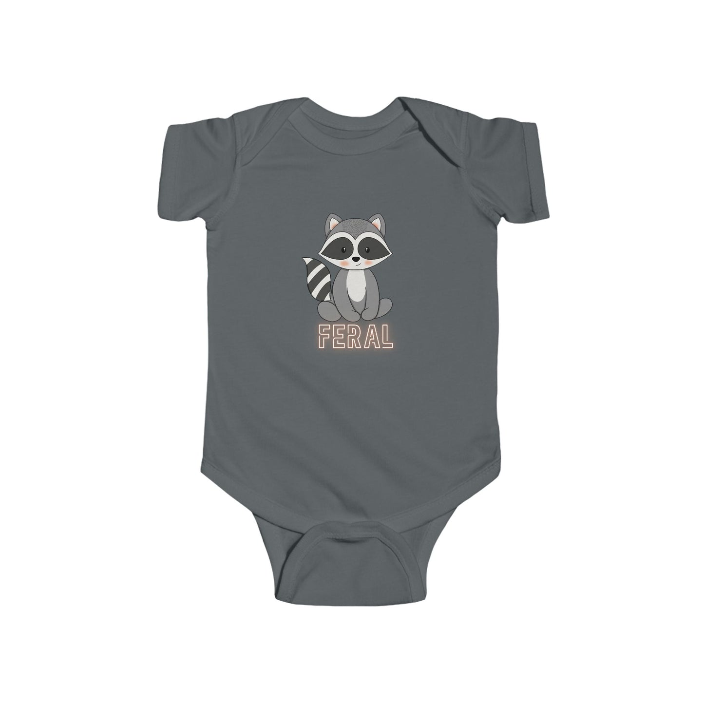Feral Baby Raccoon Wild Child Onesie by Bella+Canvas, Infant Bodysuit - Cute and Funny
