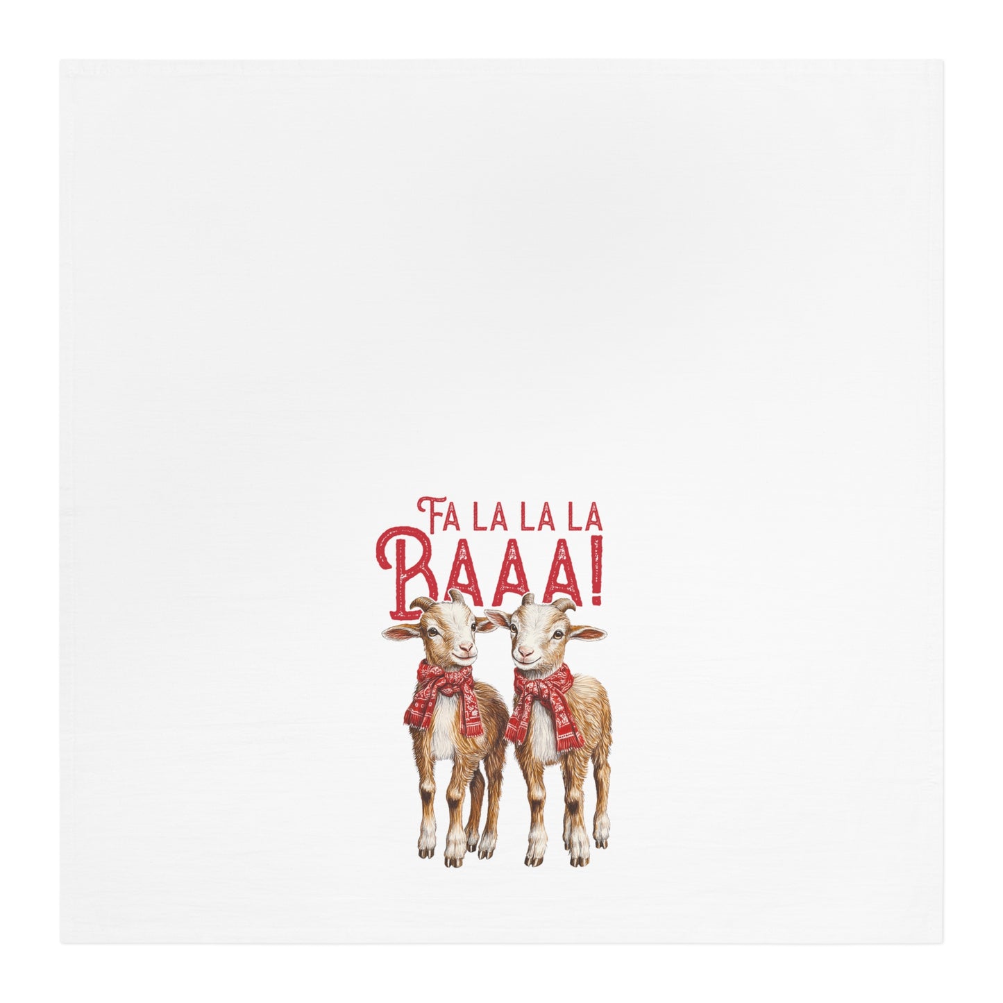 Festive Baby Goat Tea Towel – 'Fa La La La Baaa!' Kitchen Decor
