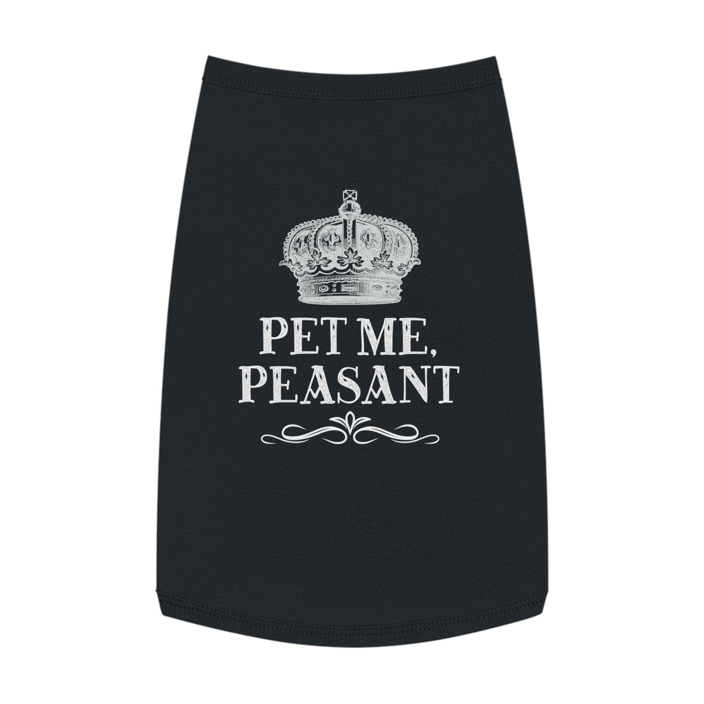 Crown Dog Shirt — "Pet Me, Peasant" in Black