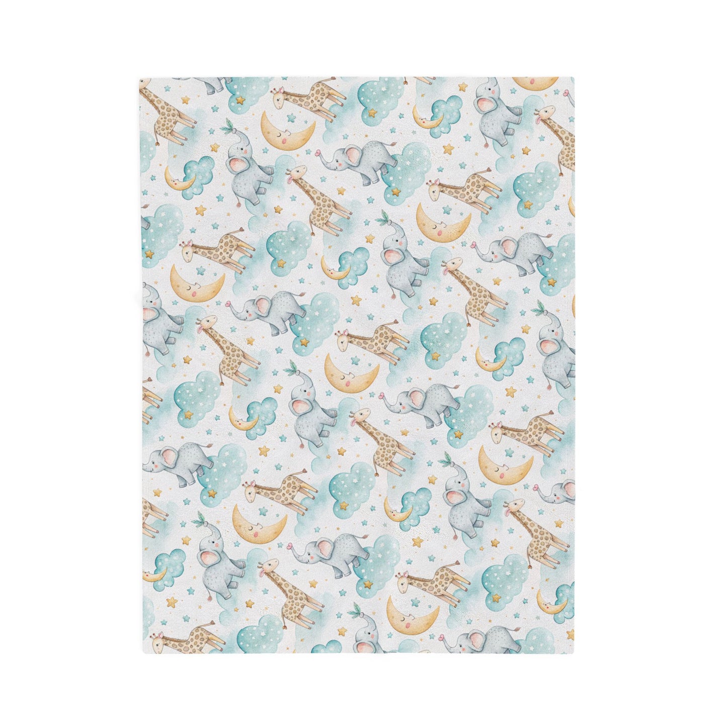 Moon Elephant and Giraffe Baby Blanket