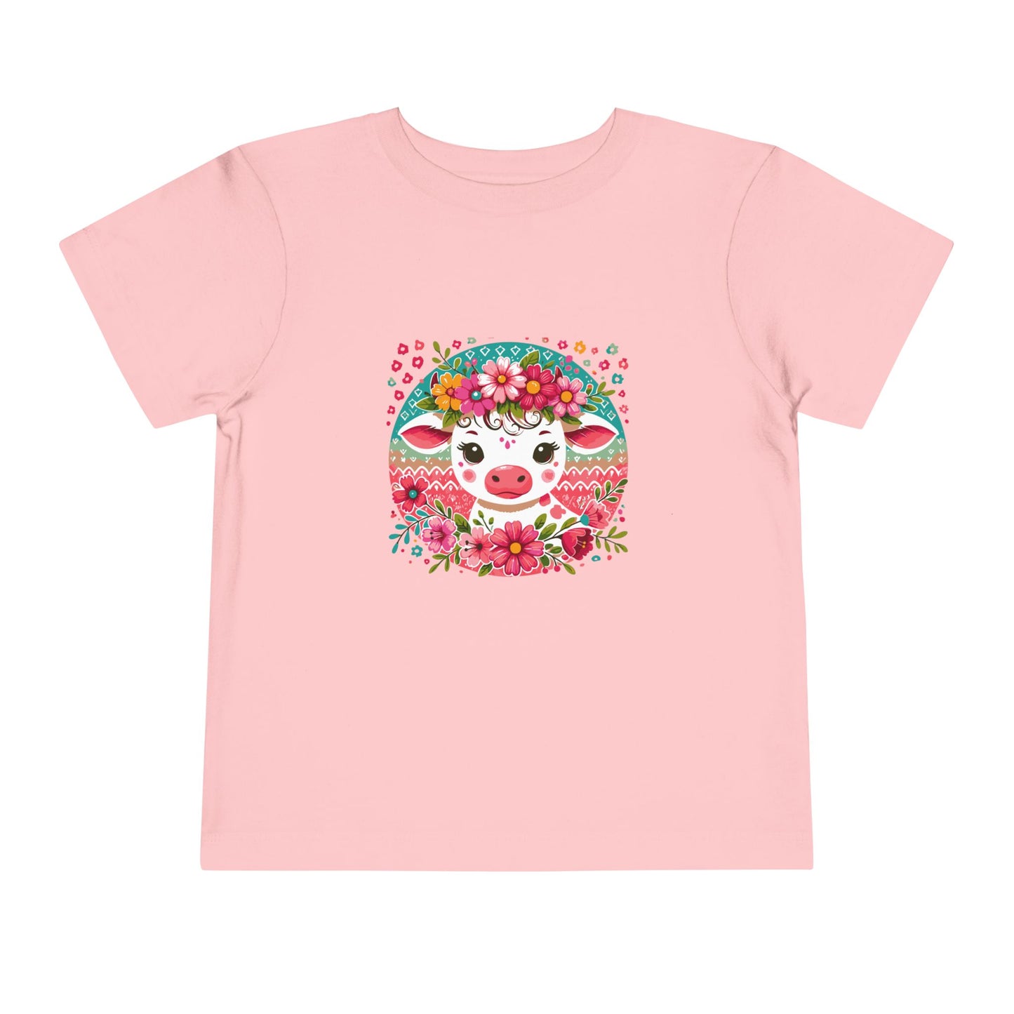 Floral Baby Cow Toddler Tee, Cute Kids Shirt, Spring Outfit, Baby Gift, Toddler Summer Shirt, Fun Animal Tee, Adorable Children's Apparel