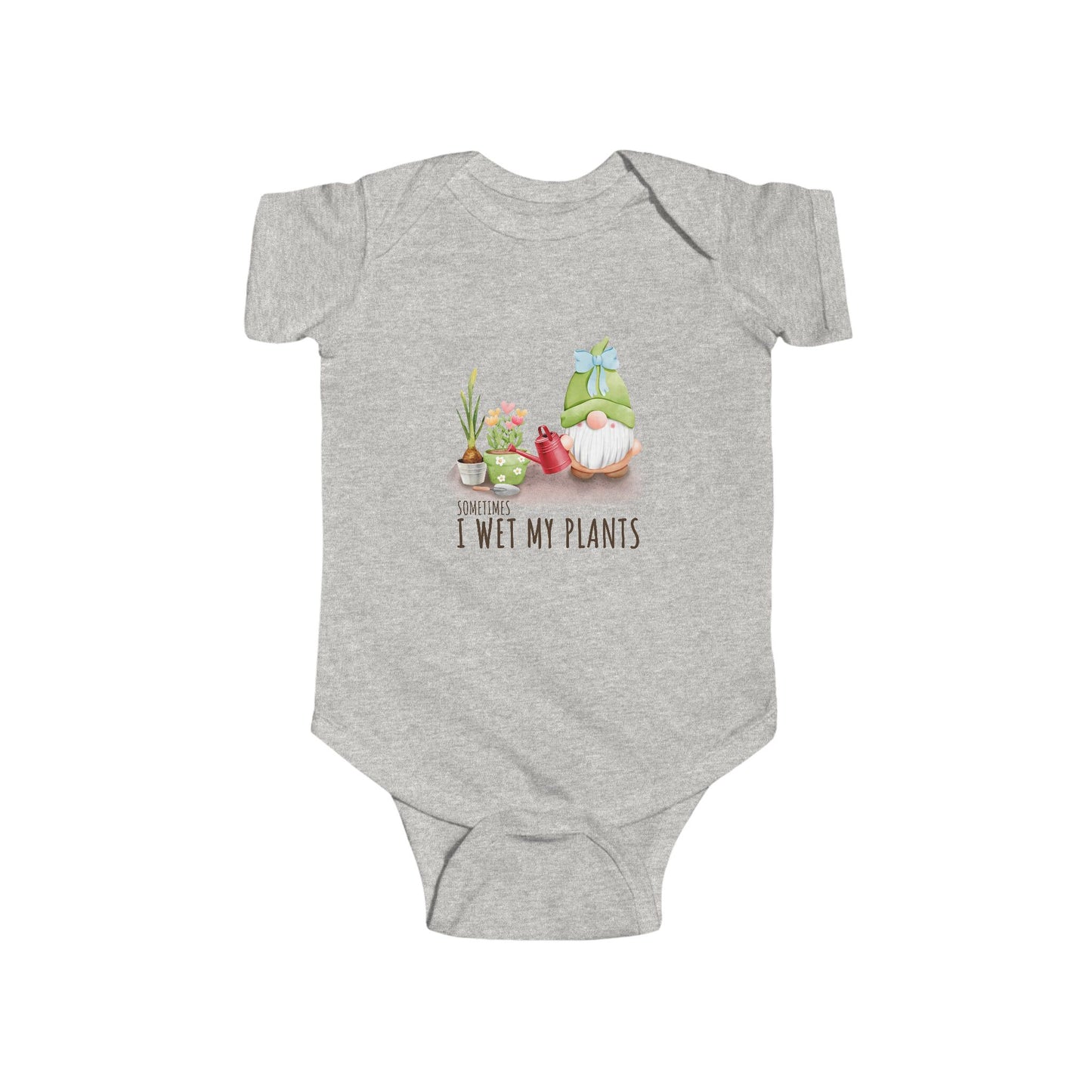 Garden Gnome Baby Onesie — "I Wet My Plants"