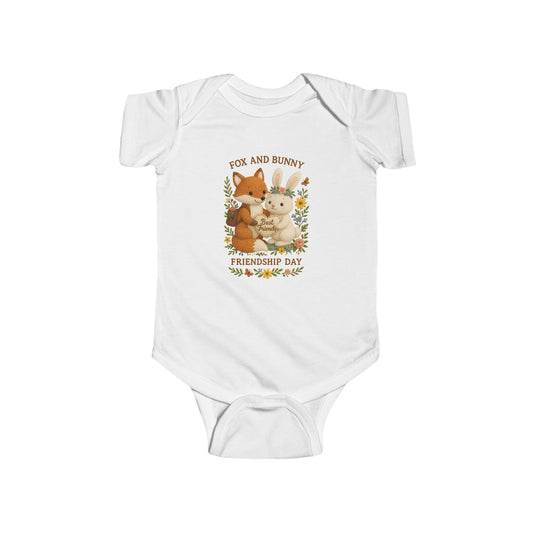 Fox and Bunny Friendship Onesie - Perfect for Baby Showers, Friendship Day, Nursery Decor, Cute Infant Gift, Toddler [...]
