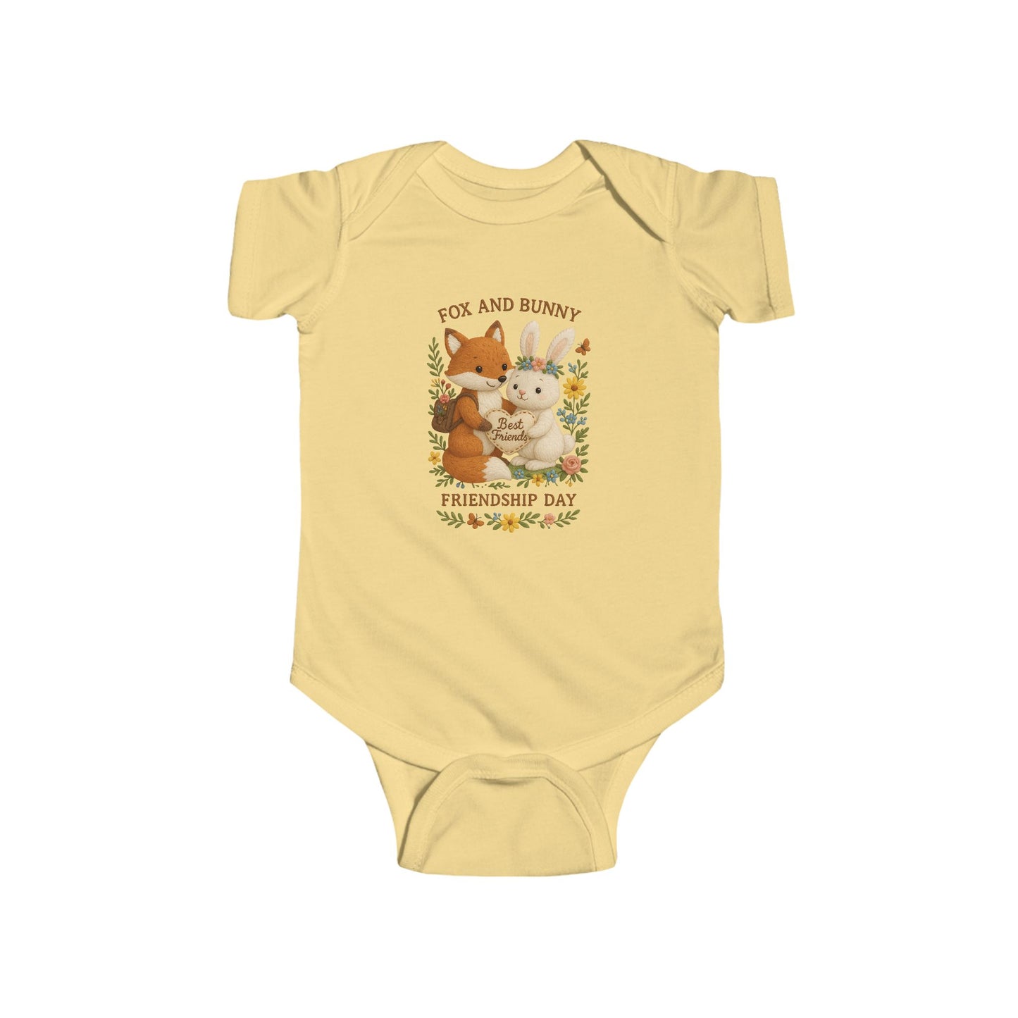 Fox and Bunny Friendship Onesie - Perfect for Baby Showers, Friendship Day, Nursery Decor, Cute Infant Gift, Toddler [...]