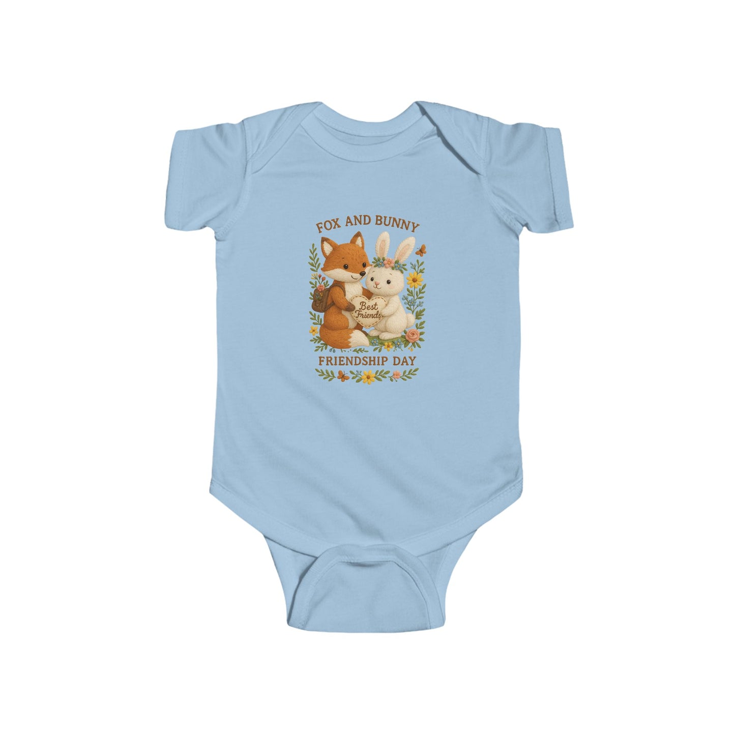Fox and Bunny Friendship Onesie - Perfect for Baby Showers, Friendship Day, Nursery Decor, Cute Infant Gift, Toddler [...]