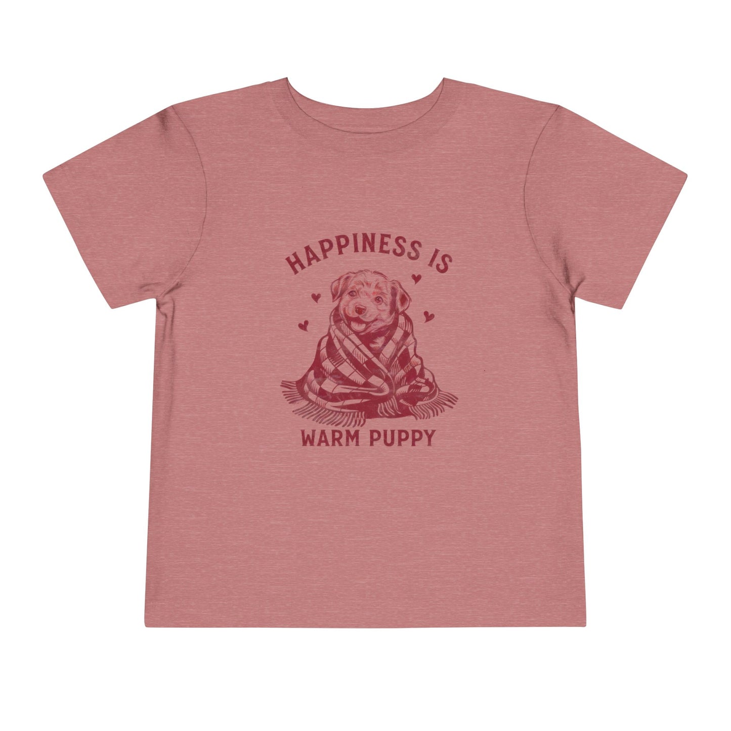 Happiness Is a Warm Puppy Toddler Tee — Retro Puppy in Blanket