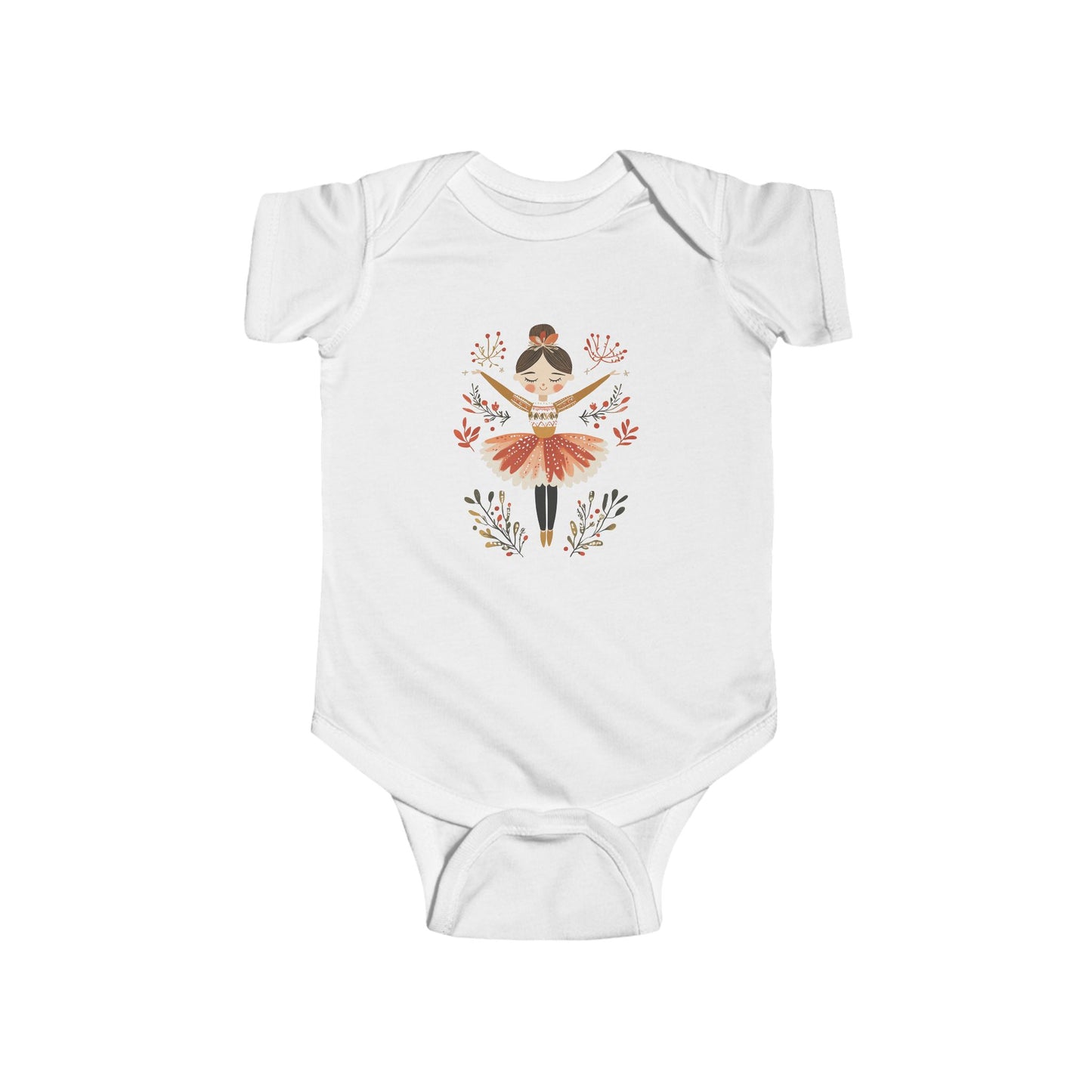 Nutcracker Ballet Scandinvian-Style Ballerina Bodysuit for Infants, Cute Chirtsmas Baby Outfit, Toddler Dancewear, Newborn Gift, Baby Shower Essential