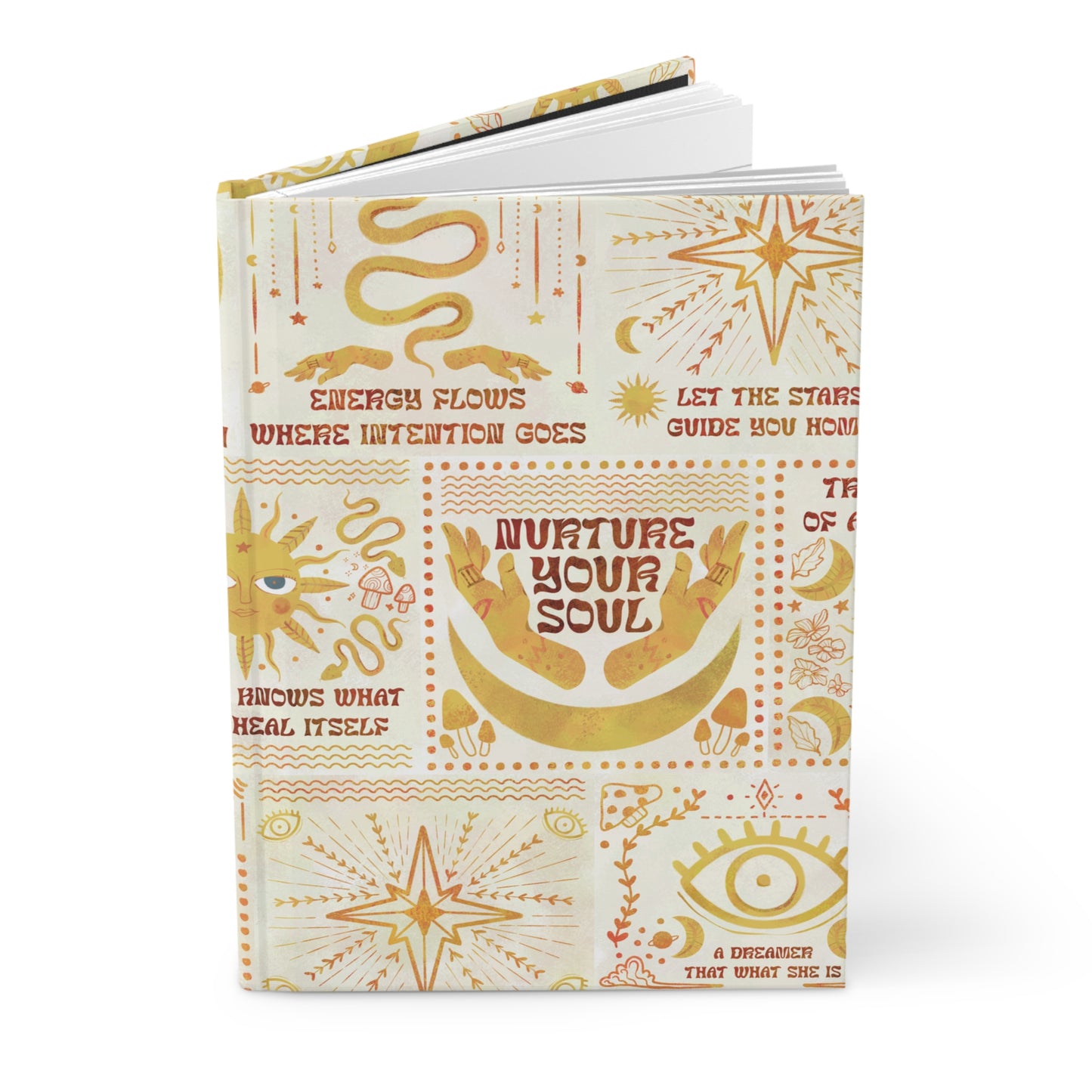 Nurture Your Soul Hardcover Journal — Sun & Moon Intuitive Gratitude Notebook