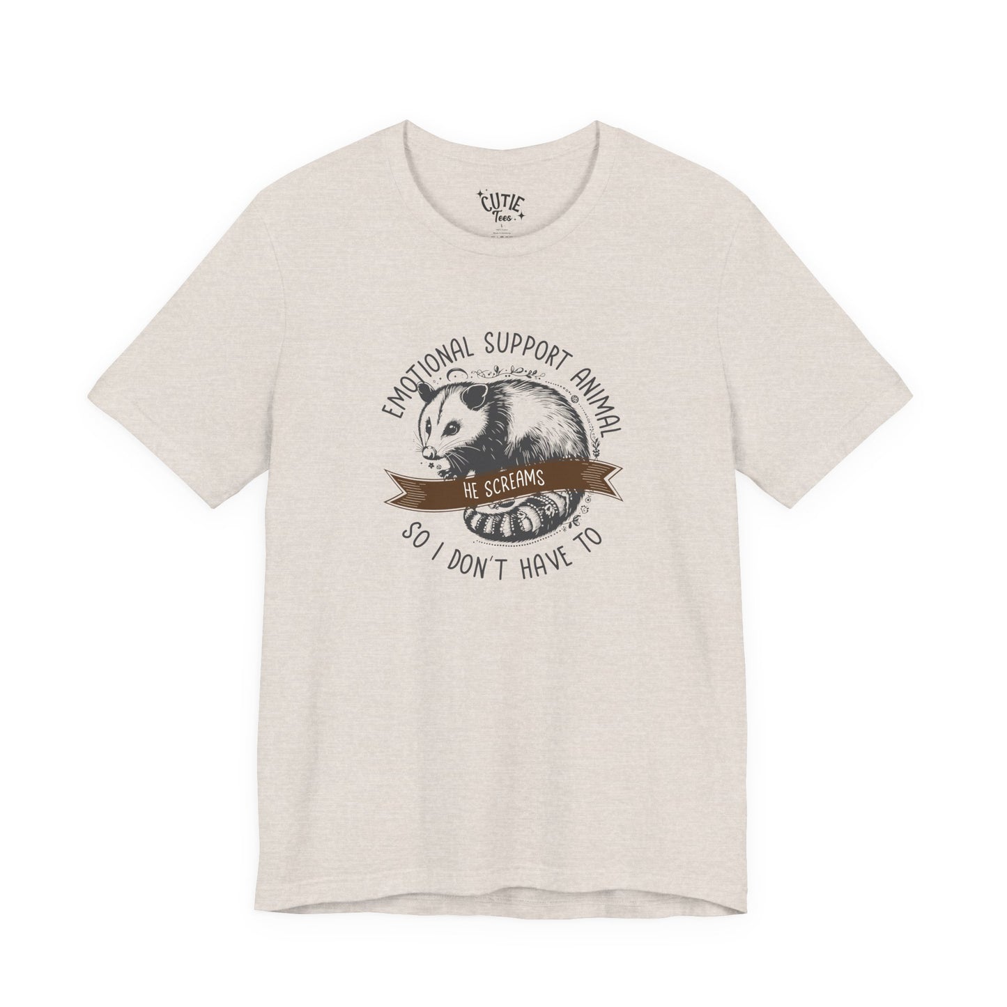 Emotional Support Opossum Animal Tee, Funny Animal Lover Shirt, Gift for Pet Owners, Casual Wear, Birthday Gift, Quirky Humor